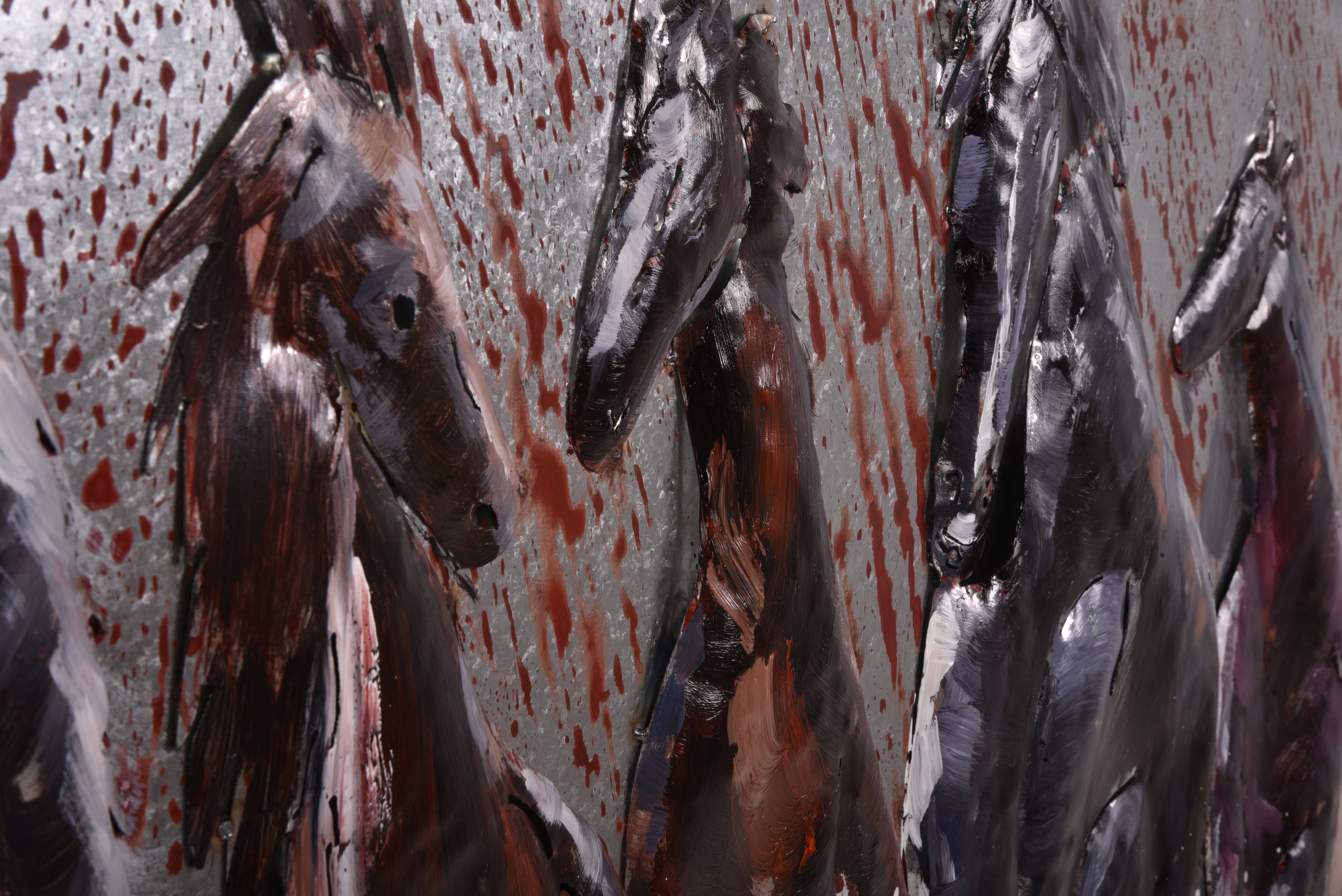 3D Metallbild Fury grau Wandbild abstrakt Metall-Kunstwerk 3D-Wanddeko modern Interia Home & Living