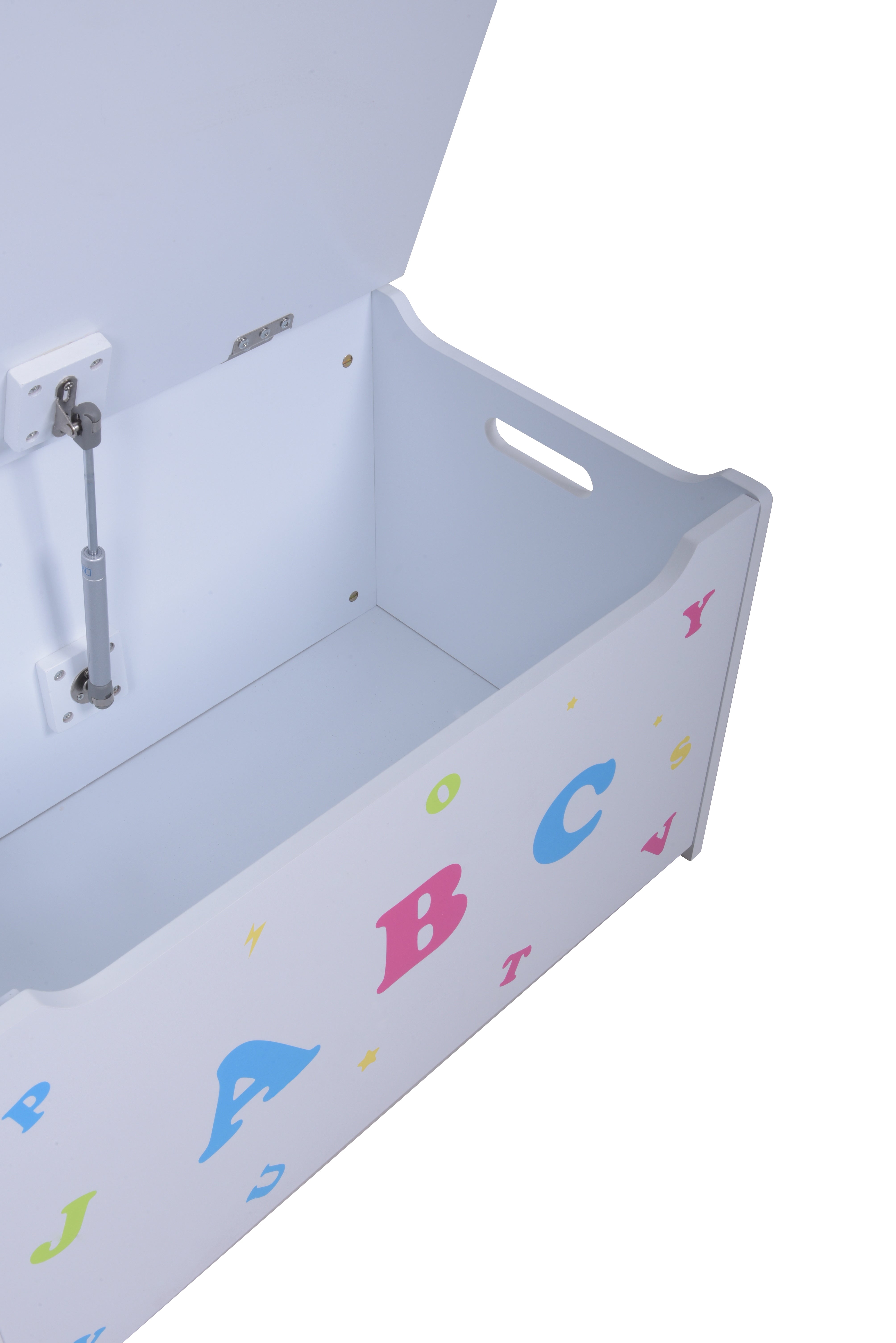 Kinder-Truhenbank ABC Spielzeugkiste Kinderbank mit Stauraum Sitztruhe weiß Deco Pleasure