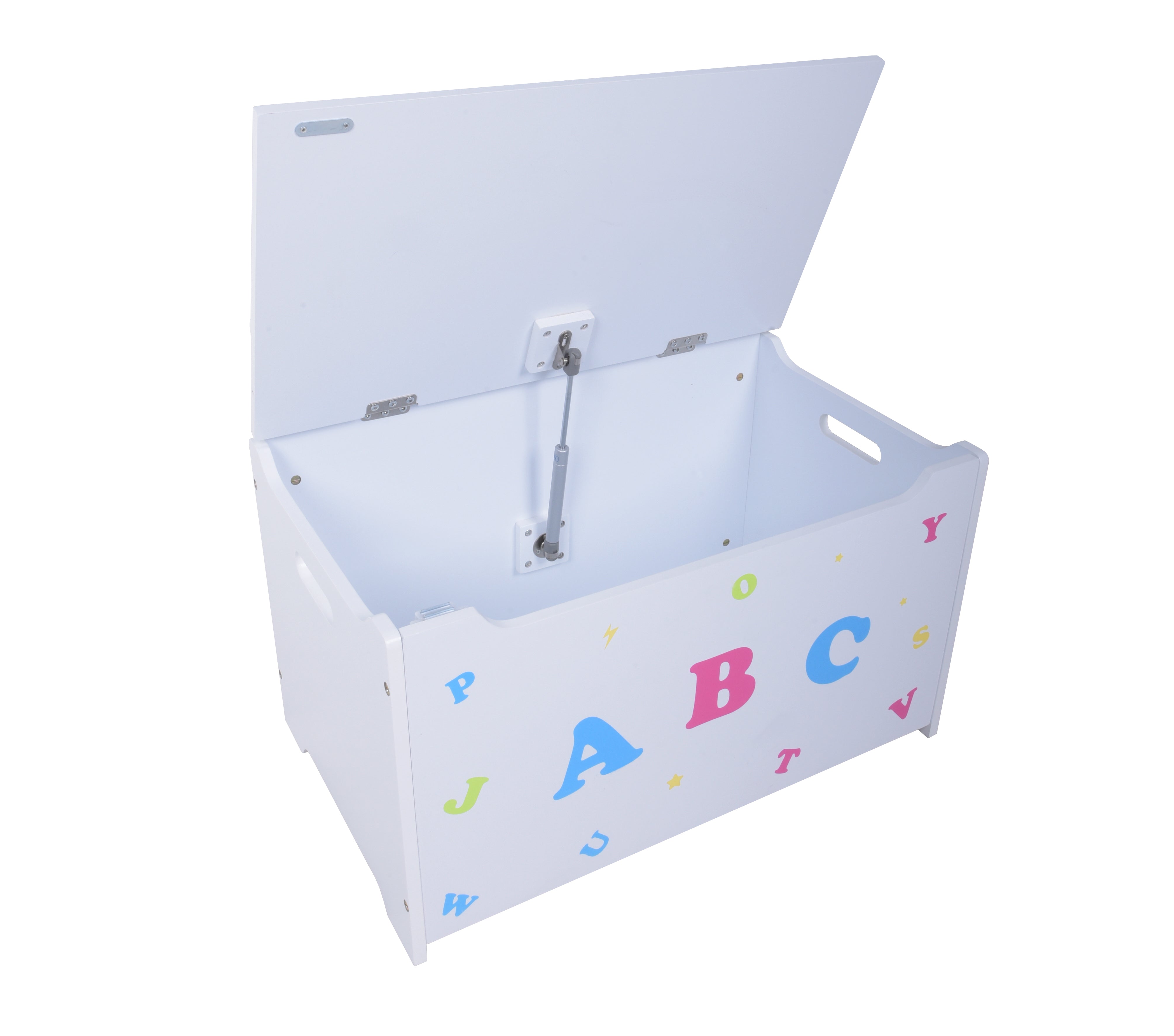 Kinder-Truhenbank ABC Spielzeugkiste Kinderbank mit Stauraum Sitztruhe weiß Deco Pleasure