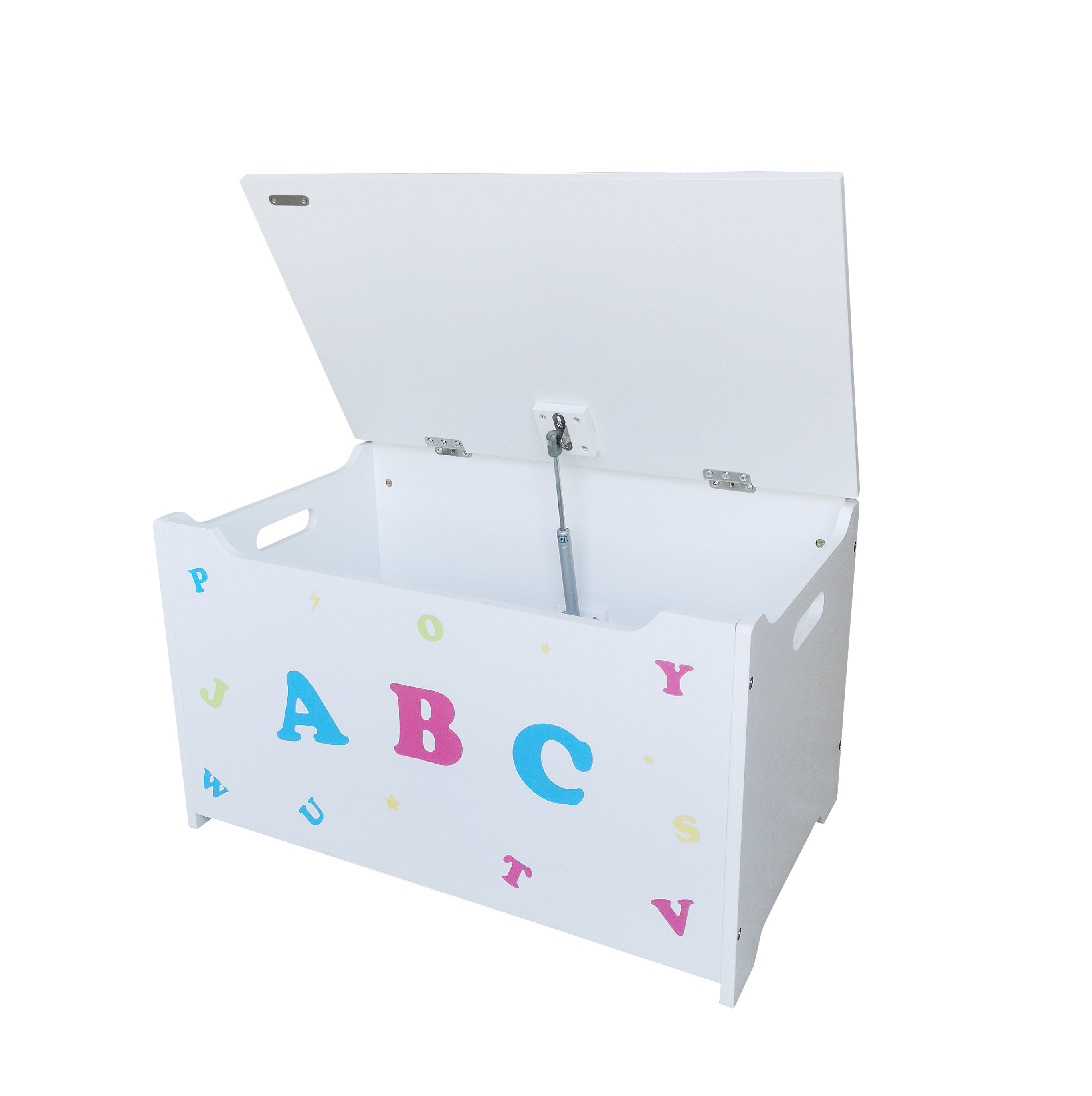 Kinder-Truhenbank ABC Spielzeugkiste Kinderbank mit Stauraum Sitztruhe weiß Deco Pleasure