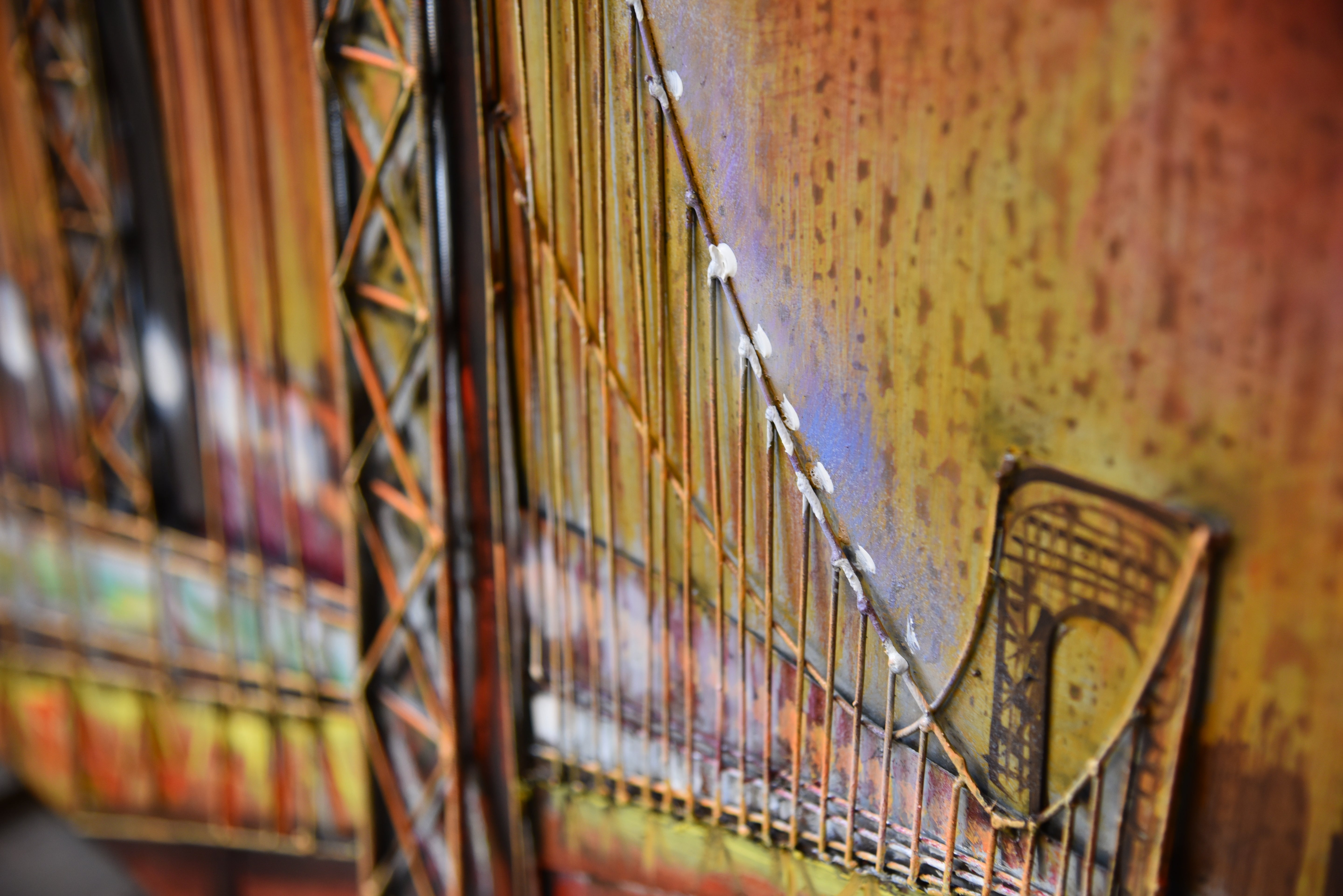 3D Metallbild Brücke Wandbild Stadtmotiv 3D-Wandkunst bunt Interia Home & Living