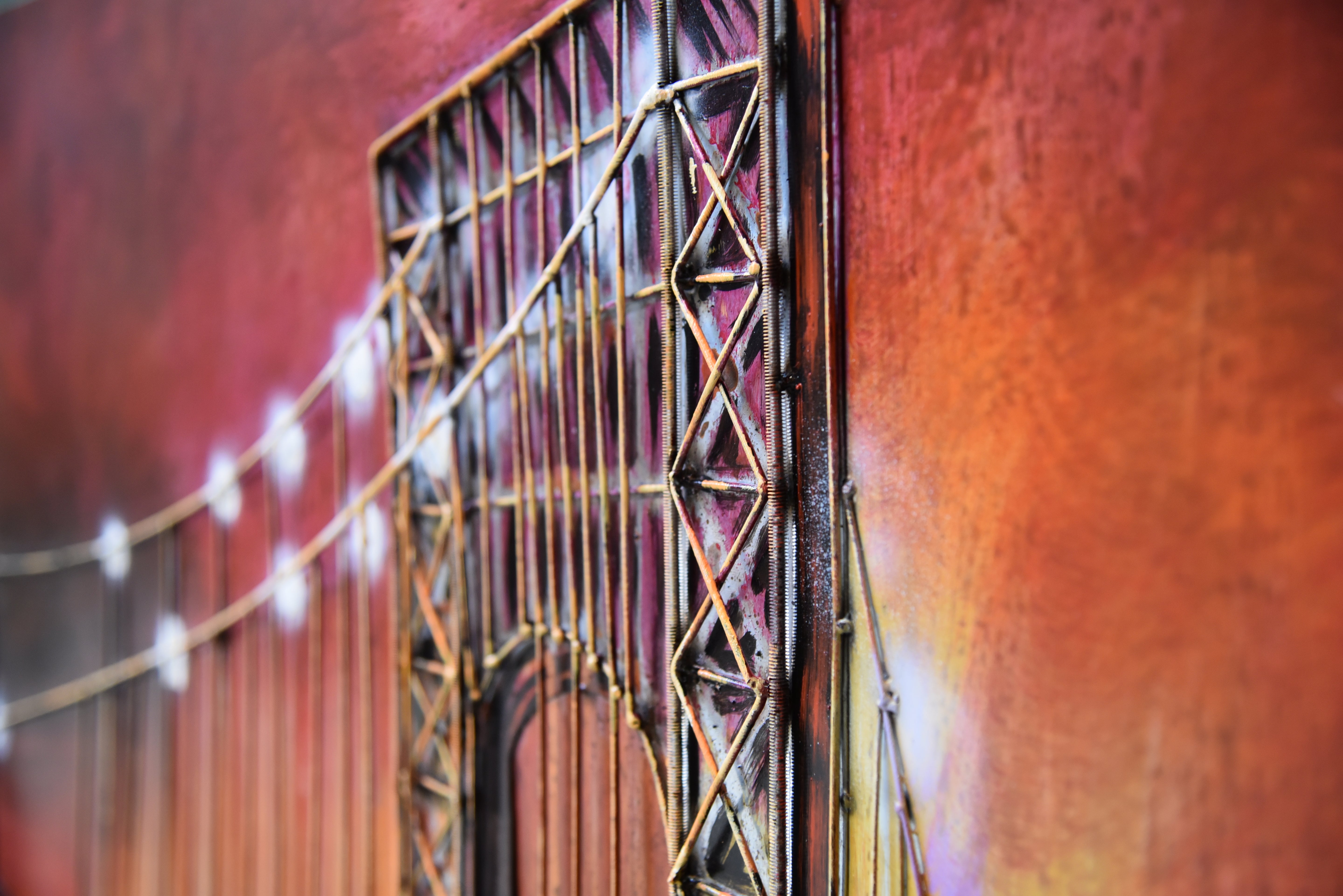 3D Metallbild Brücke Wandbild Stadtmotiv 3D-Wandkunst bunt Interia Home & Living