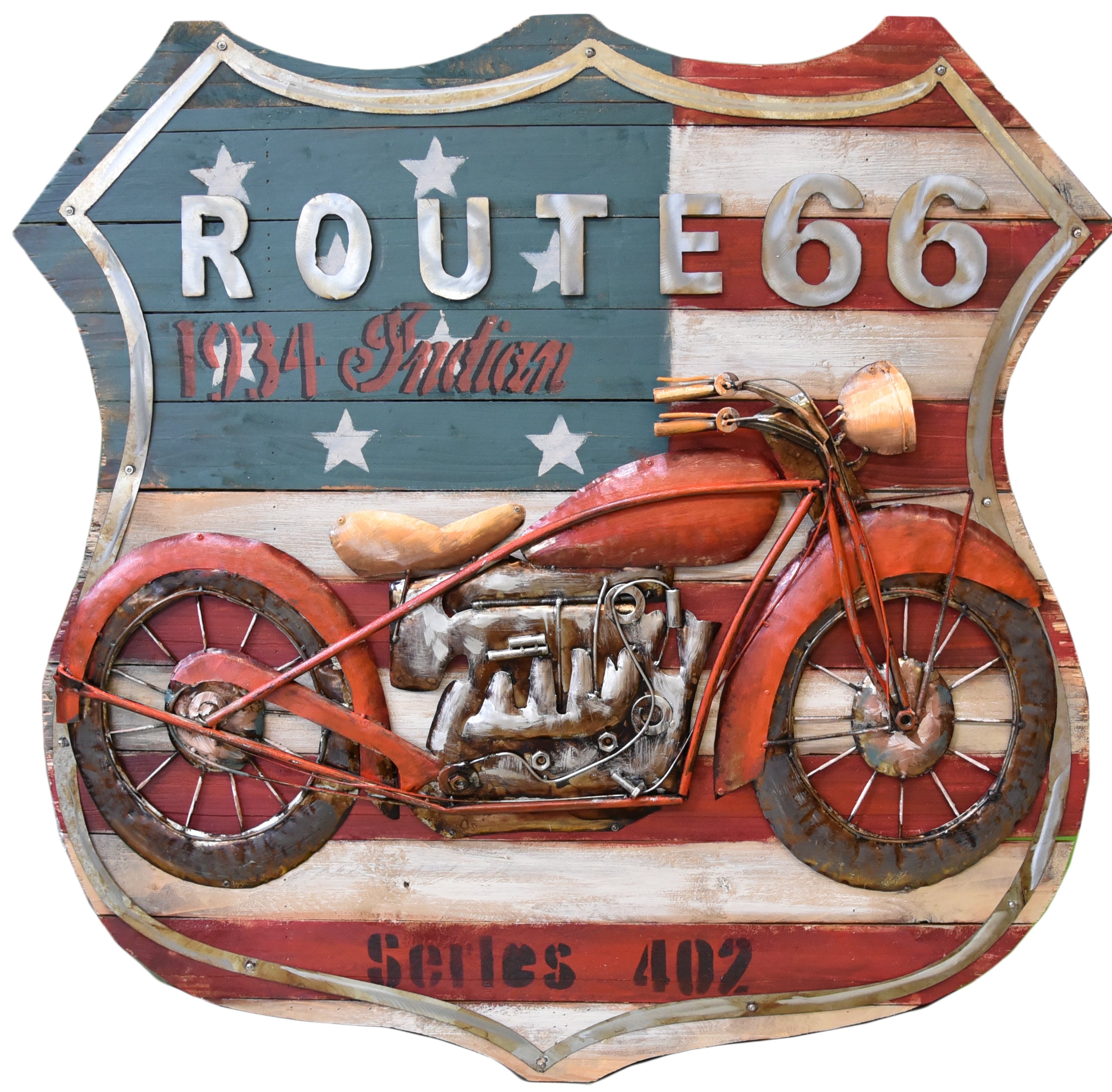 3D Metallbild Motorrad Wanddeko Biker Metallbild 3D-Kunstwerk rund Interia Home & Living