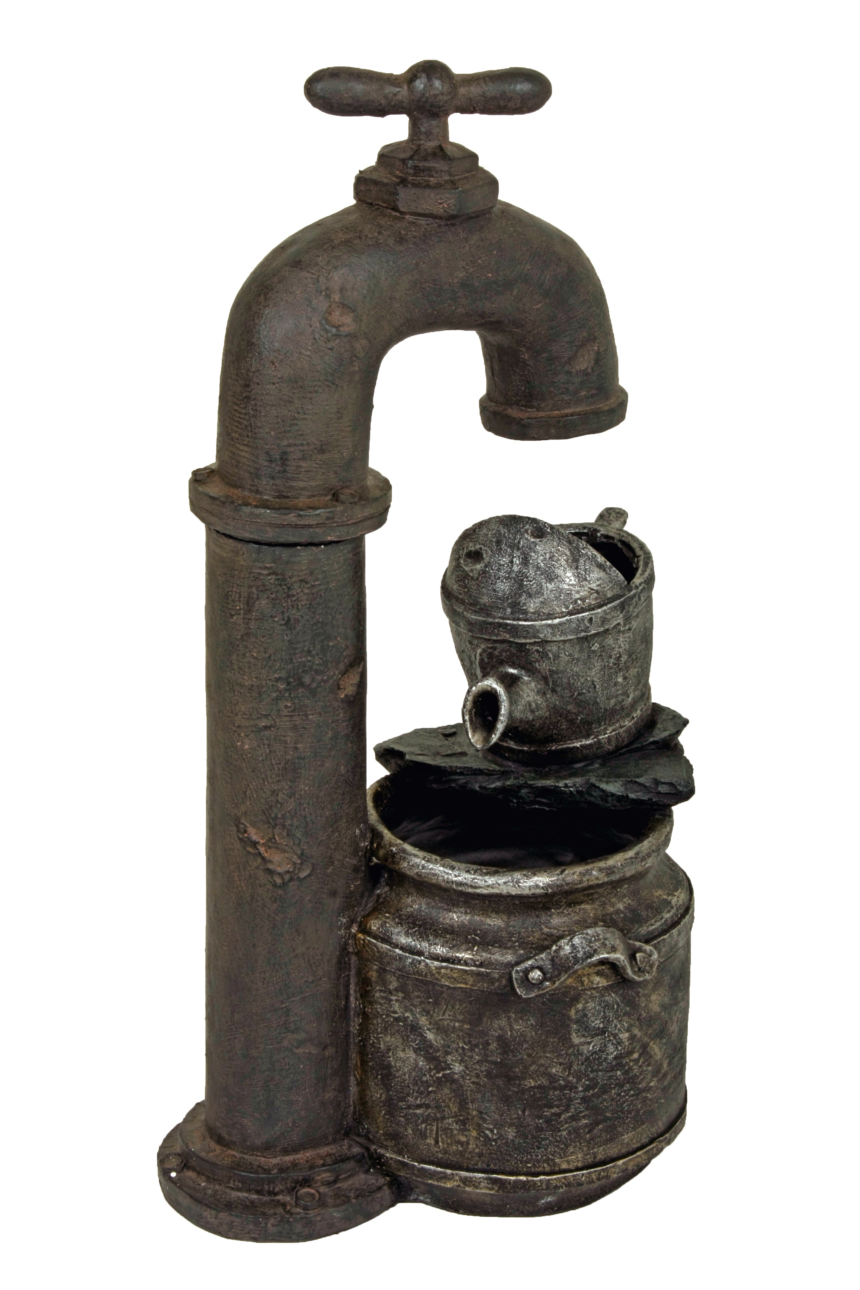 Gartenbrunnen APOLLON Zierbrunnen Standbrunnen Wasserspiel Metall-Optik Garden Pleasure