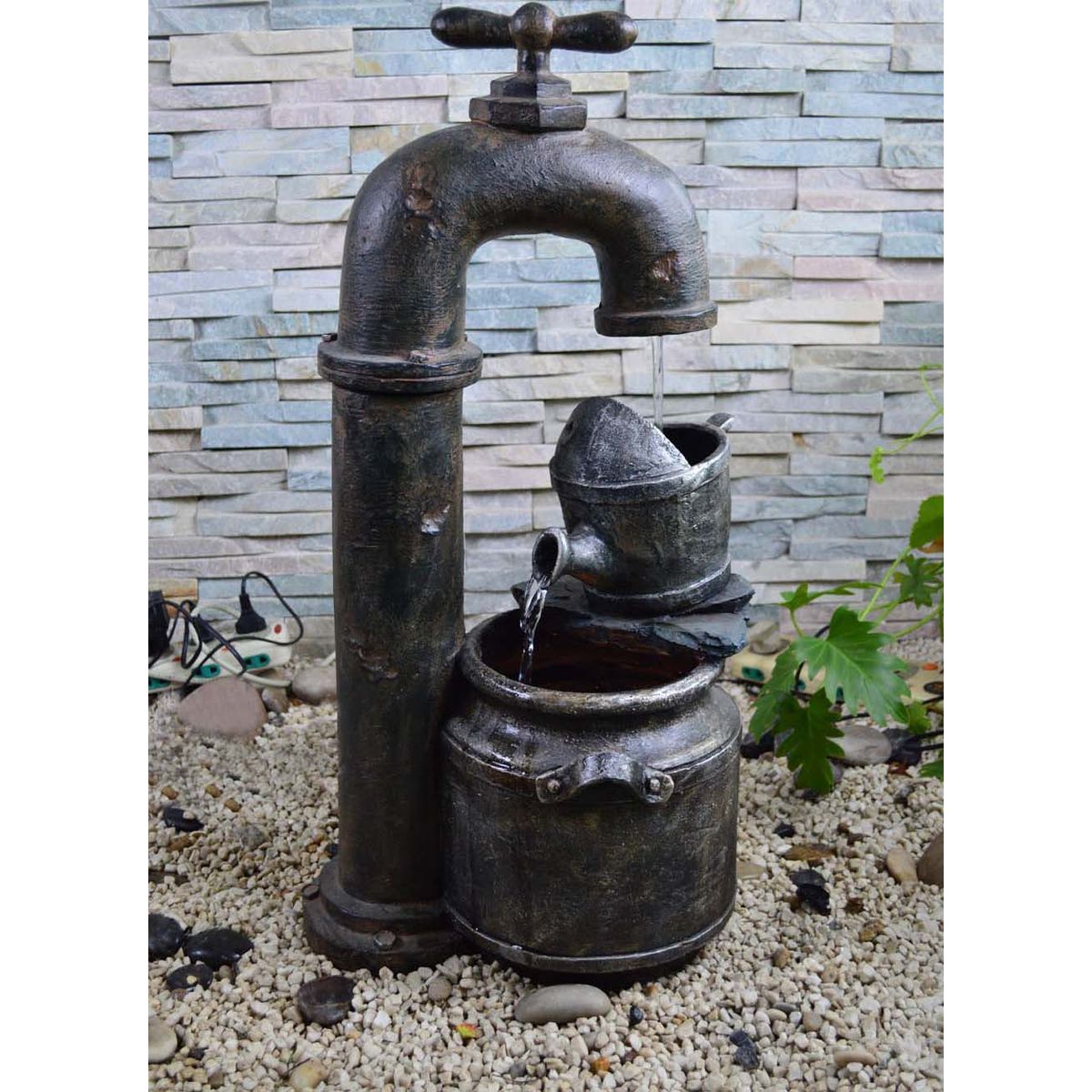 Gartenbrunnen APOLLON Zierbrunnen Standbrunnen Wasserspiel Metall-Optik Garden Pleasure