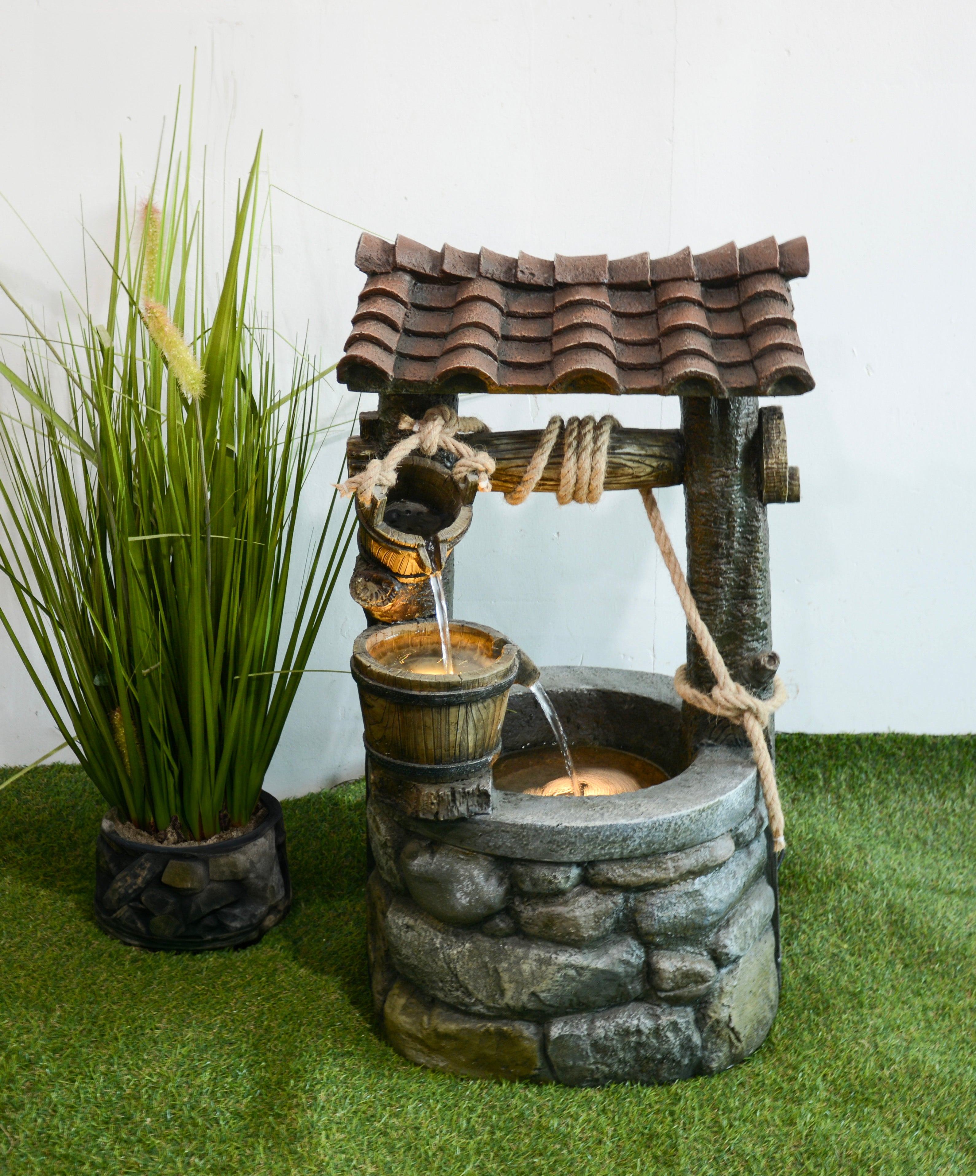 Gartenbrunnen ATHENE Zierbrunnen Kaskadenbrunnen mit LED-Beleuchtung modern Garden Pleasure