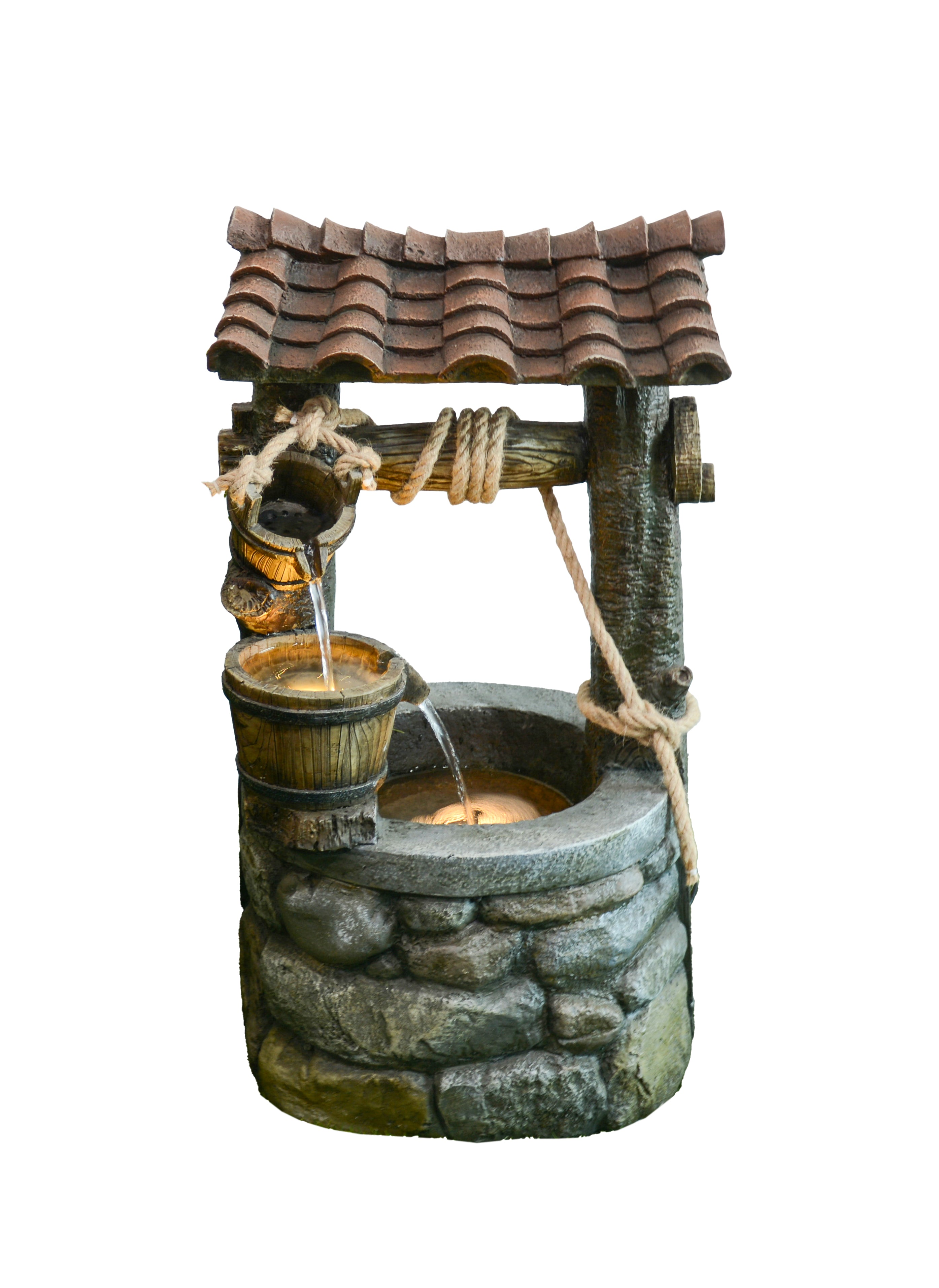 Gartenbrunnen ATHENE Zierbrunnen Kaskadenbrunnen mit LED-Beleuchtung modern Garden Pleasure