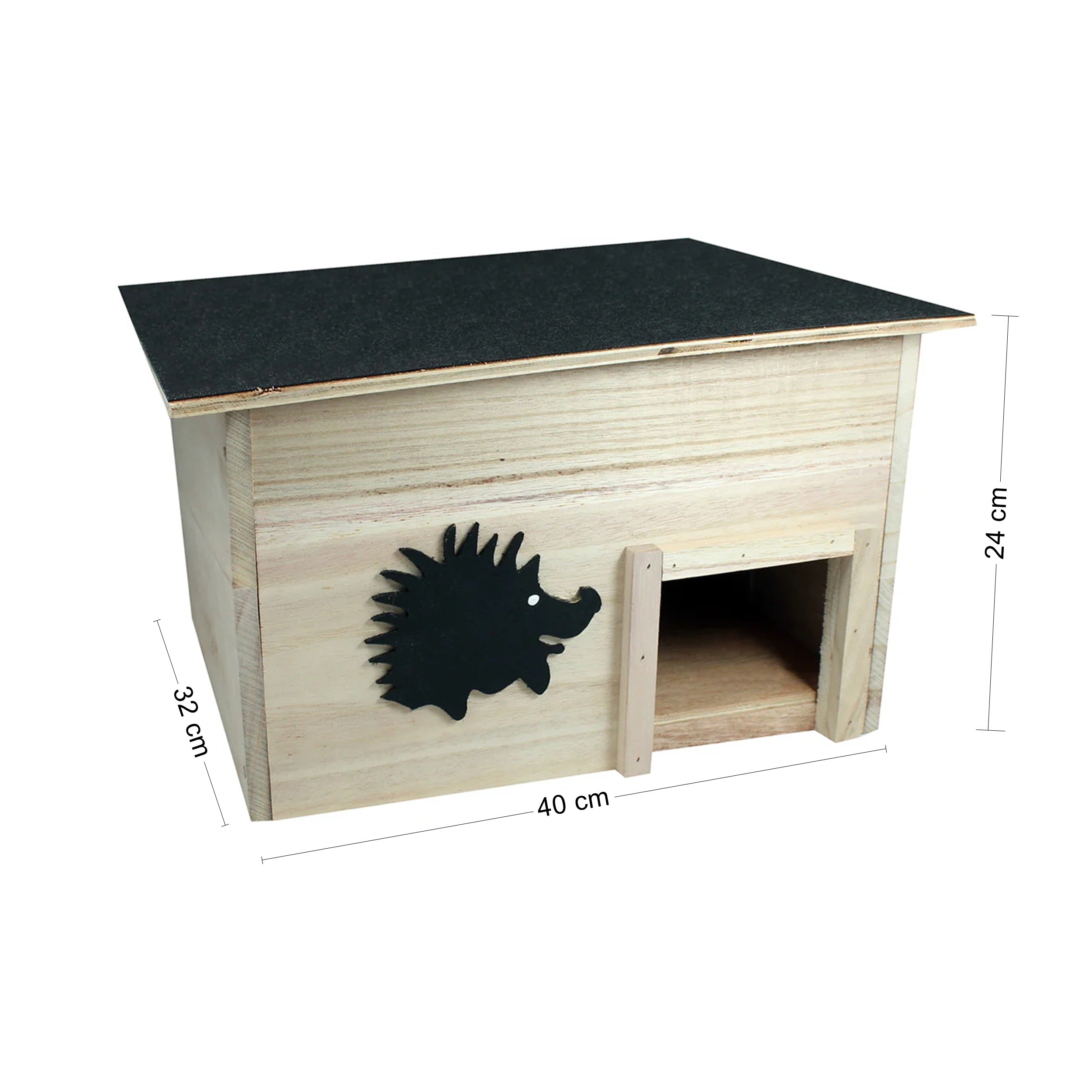 Igelhaus aus FSC-Holz mit Katzenschutz – wetterfestes Igelhotel mit abnehmbarem Dach