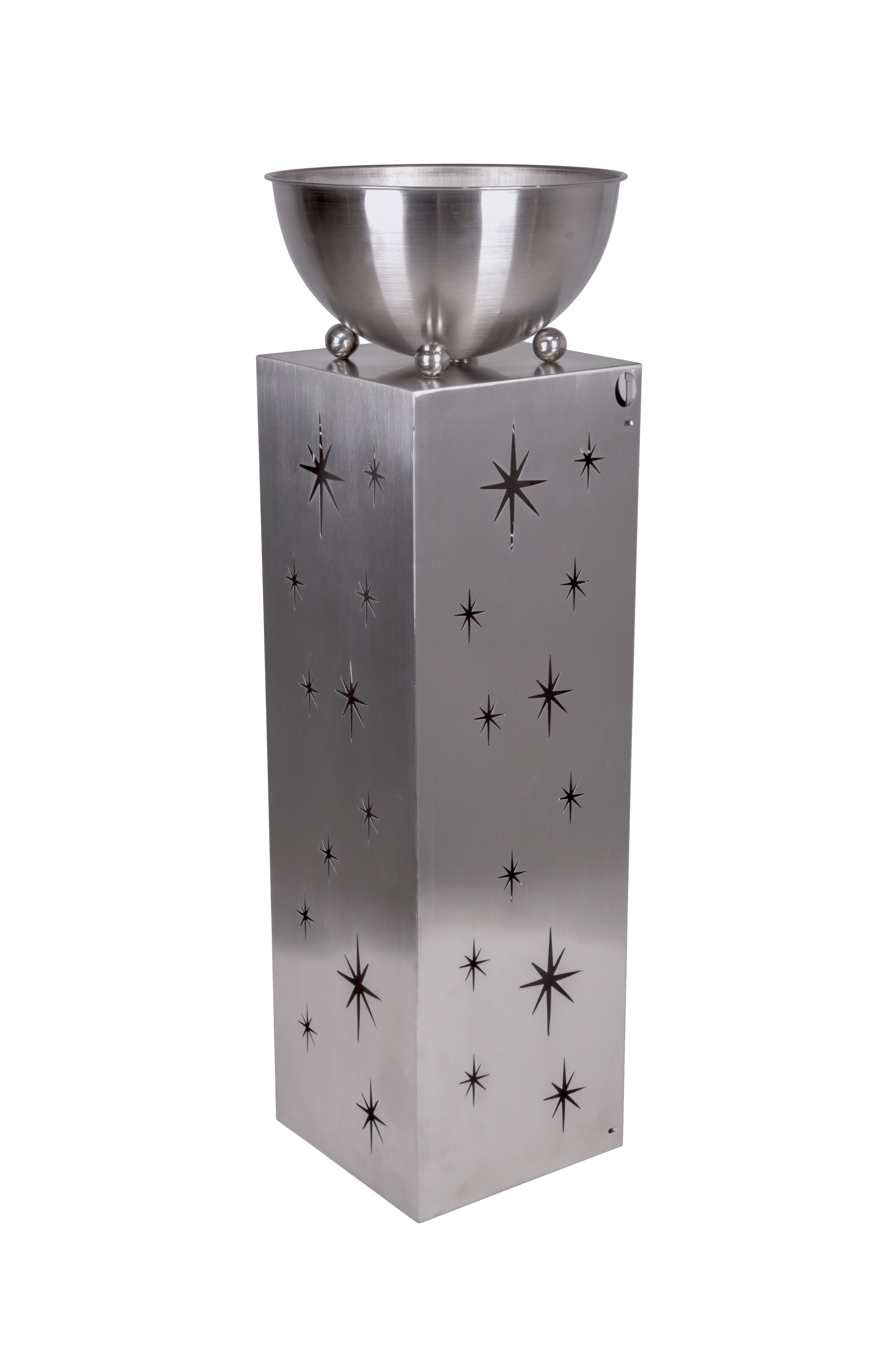 Sternensäule Dekosäule Lichtsäule mit LED-Beleuchtung Edelstahl Pflanzgefäß Garden Pleasure