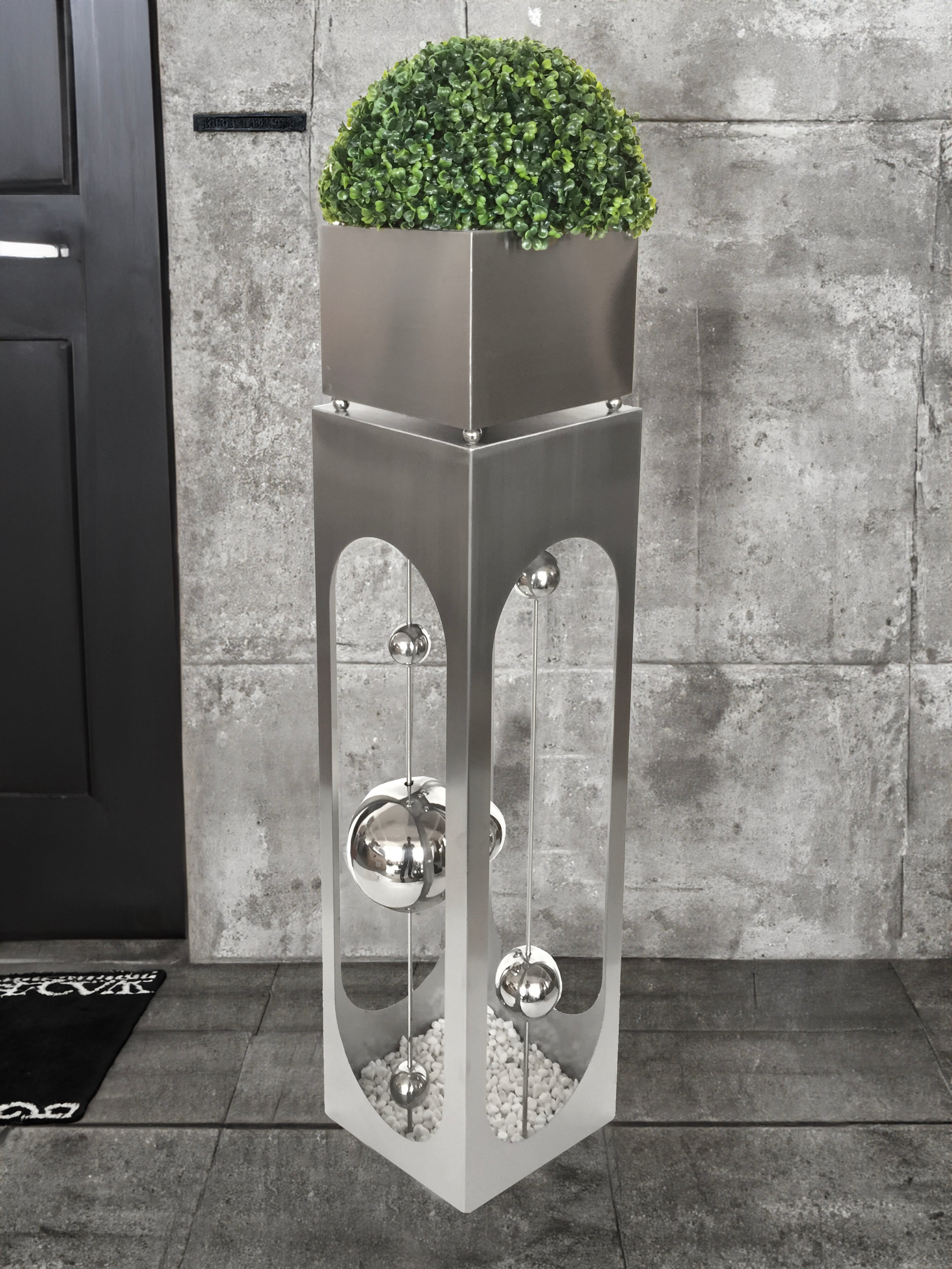 Pflanzsäule PATIO Dekosäule Blumenkasten Edelstahl modern elegant Garden Pleasure