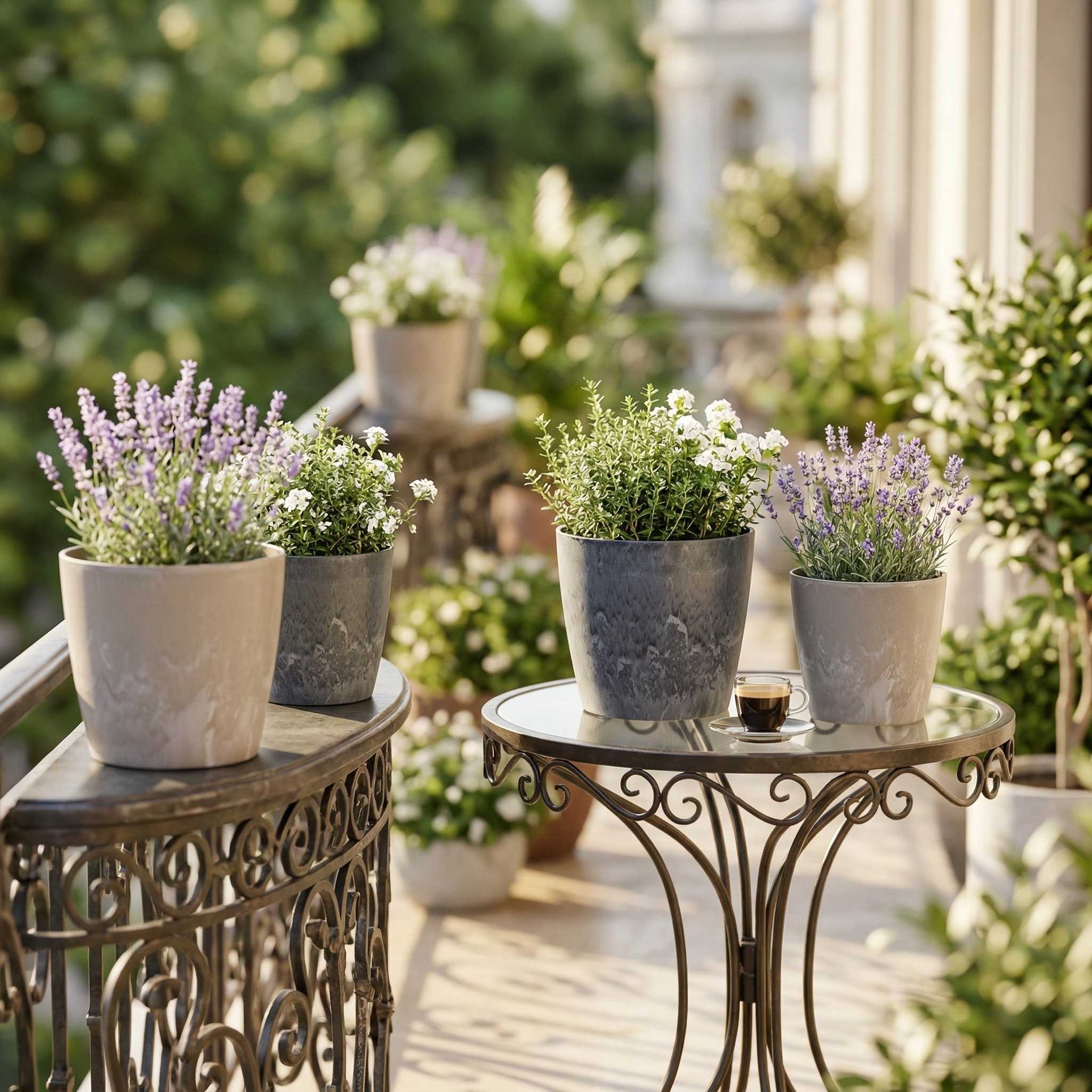 Blumentopf „Bullit“ Serie Stone – Pflanztopf rund aus recyceltem Kunststoff Anthrazit oder Sand