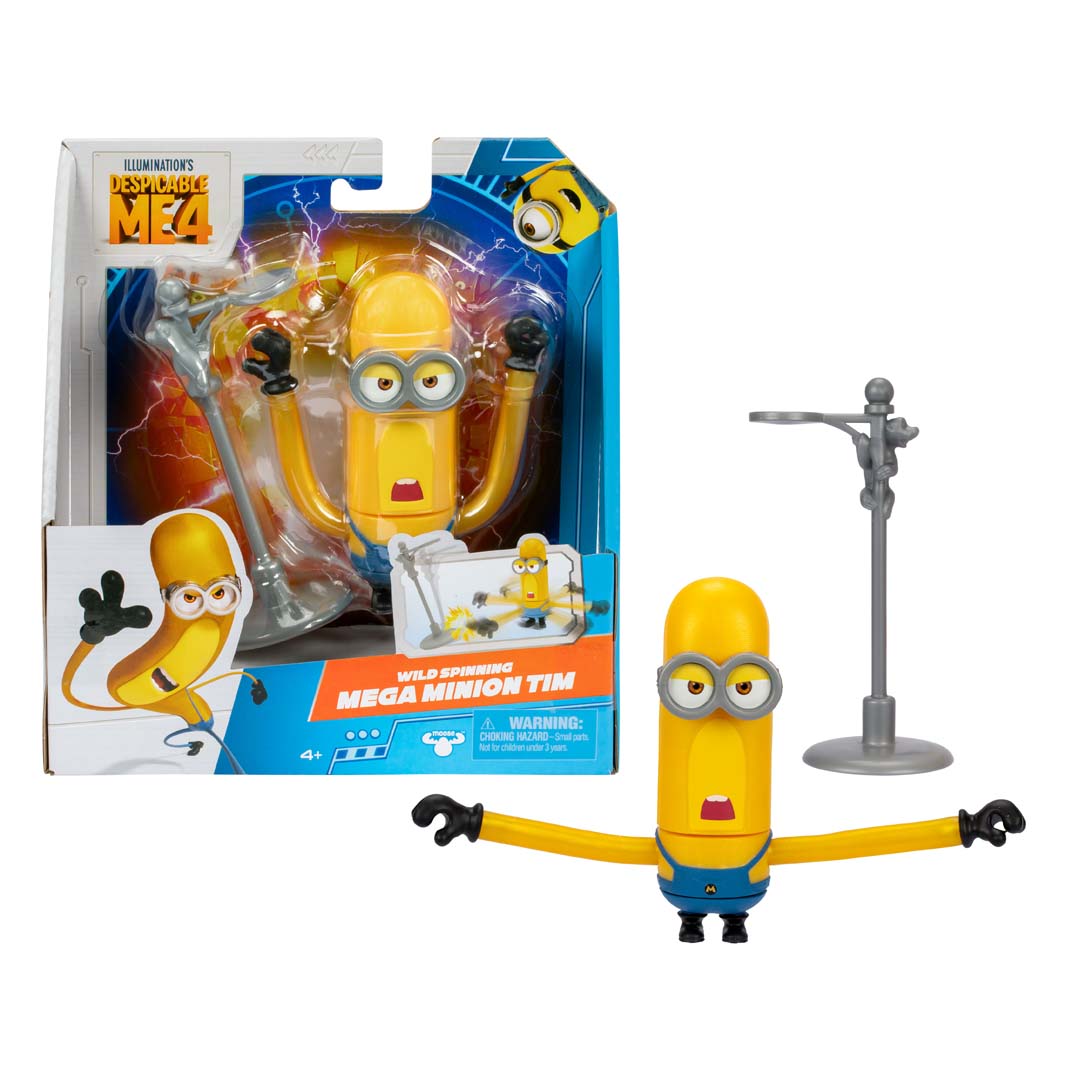 Despicable Me 4 59279 | Wild Spinning Mega Minion Tim Figur | 11 cm große Sammelfigur | 5 verschiedene Mega Minions zum Sammeln