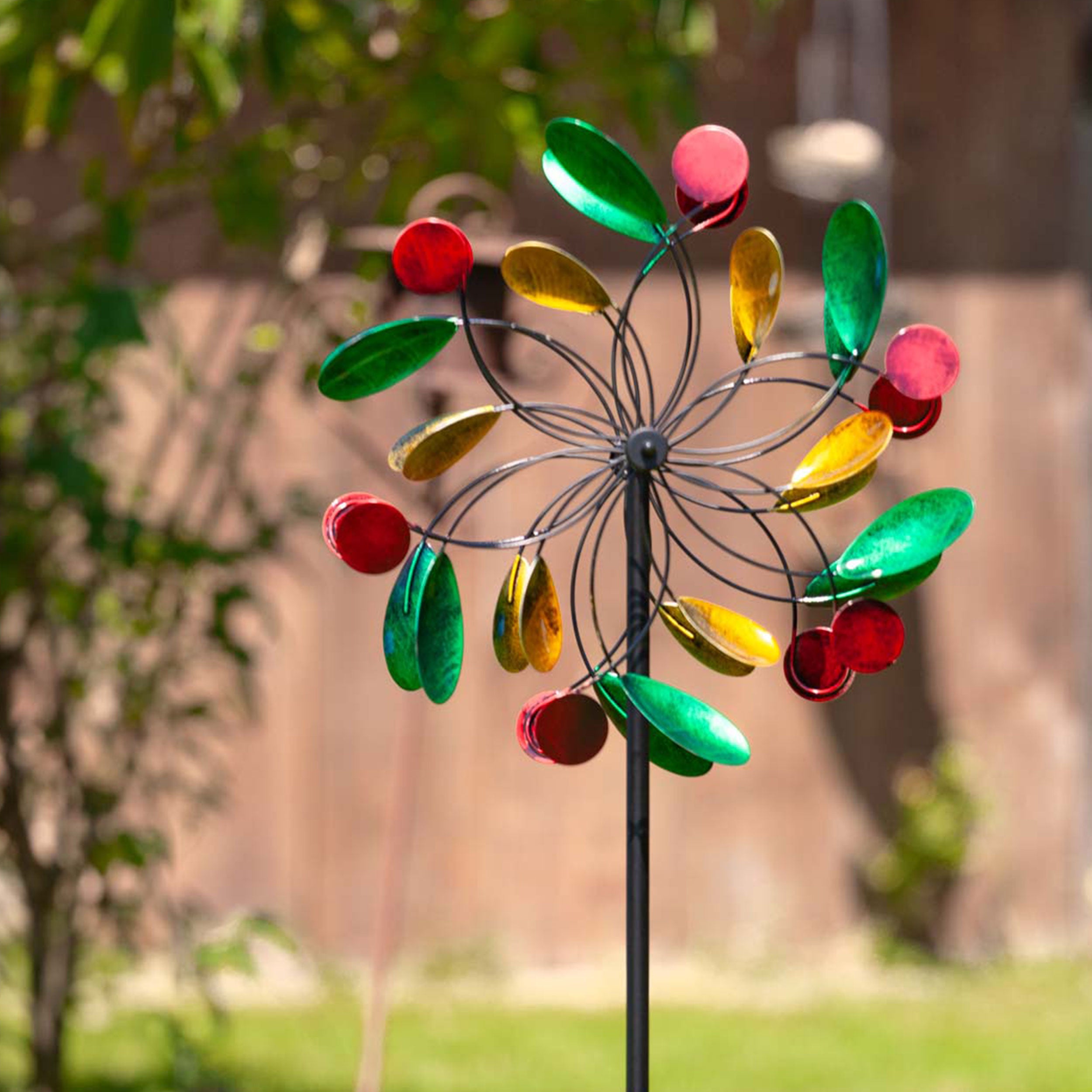 Kinetic Art Metall Windrad Paddle Wheel Duett Windspiel Metall Garten Windrad stehend