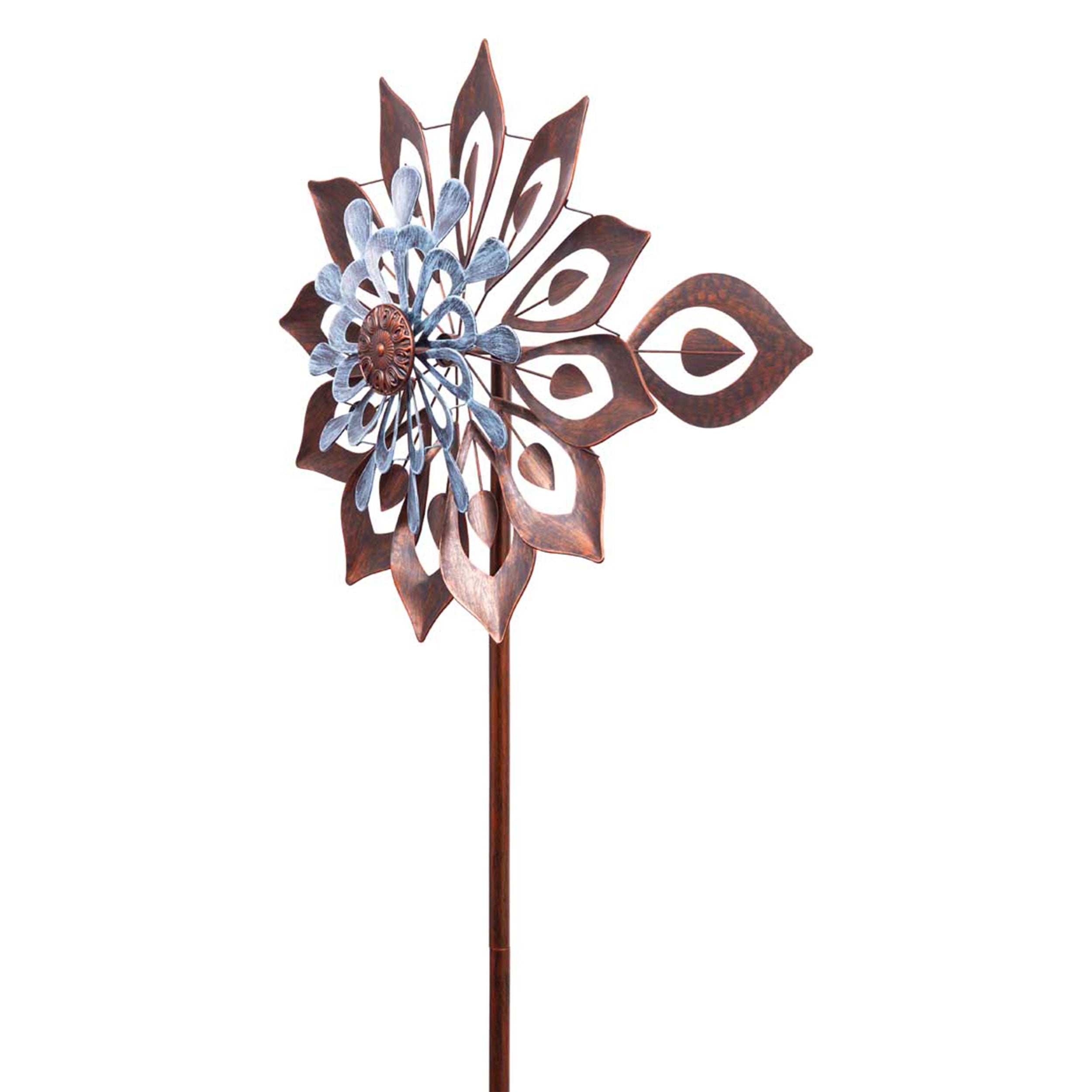 Kinetic Art Metall Windrad Copper Kaleidoscope Giant Duett Windspiel Metall Garten Windrad stehend