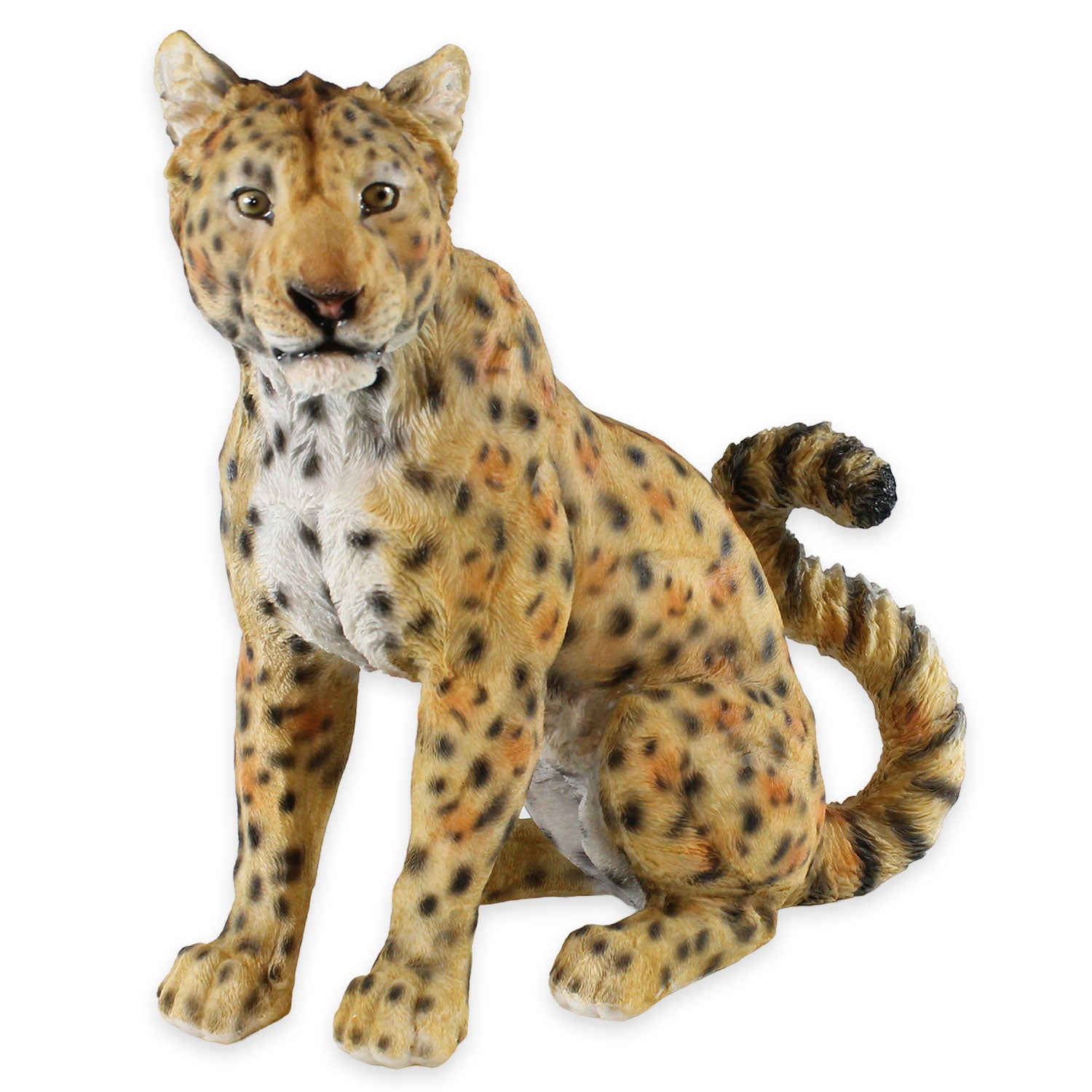 Lebensechte Panther Figur sitzend – Handbemalte Deko für Haus & Garten | 40 cm | Deko Panther