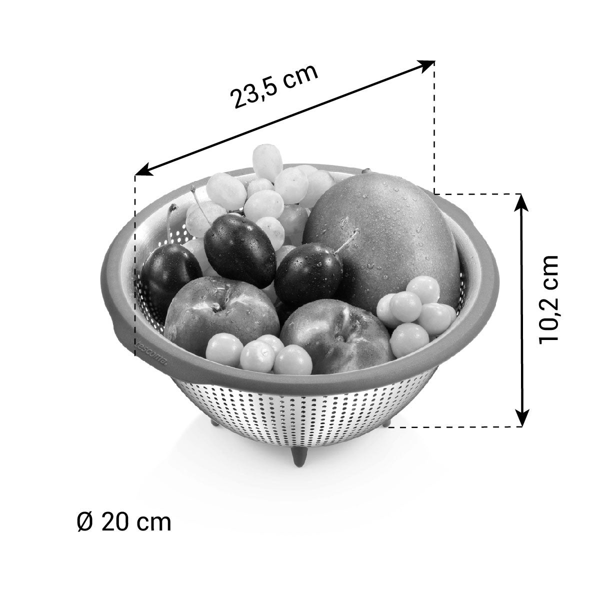 Tescoma Seiher mit breitem Rand GrandCHEF 20 cm – Edelstahl-Küchensieb