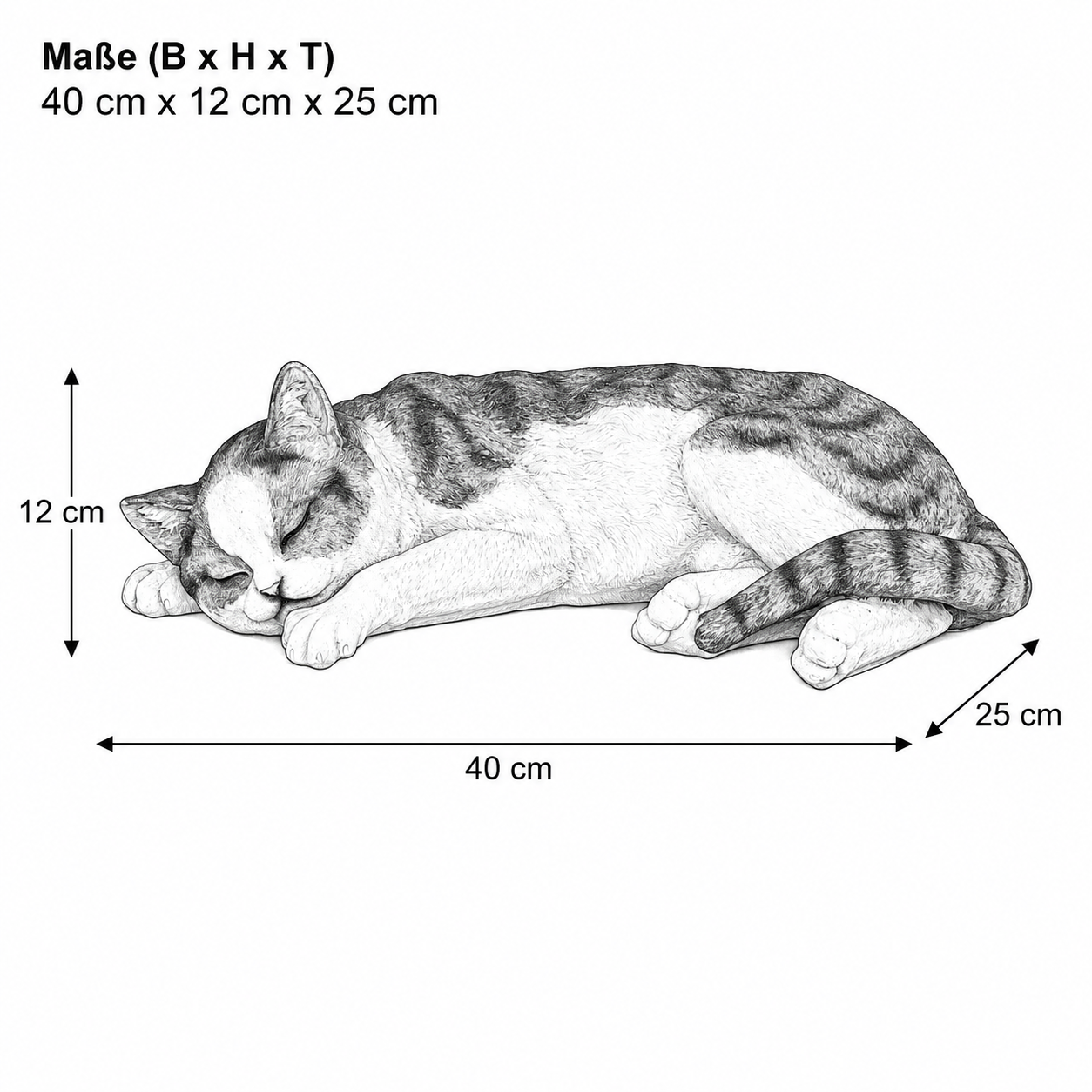 Katzenfigur Murli lebensechte Katze Katzen Deko Garten Katzenfigur Garten