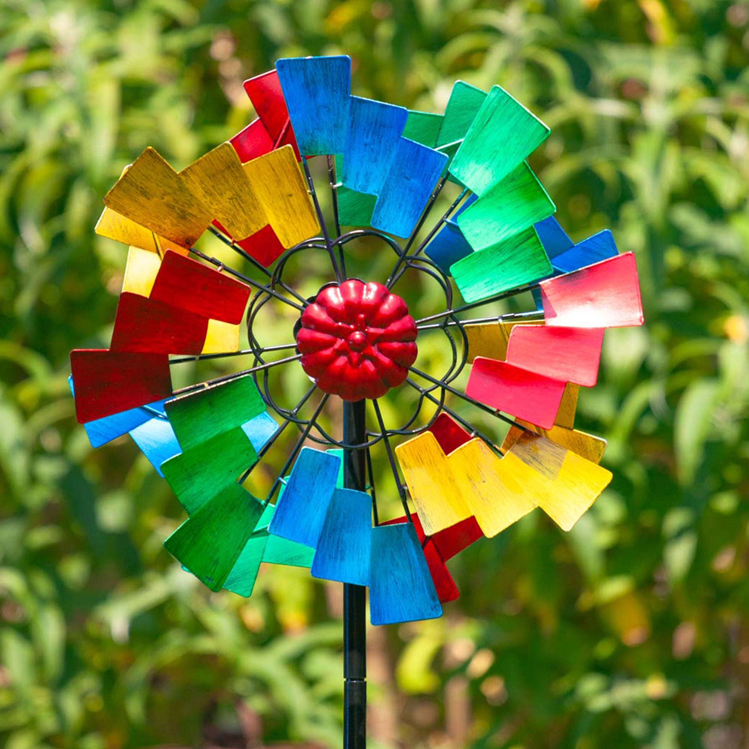 Kinetic Art Metall Windrad Rotator Duett Windspiel Metall Garten Windrad stehend