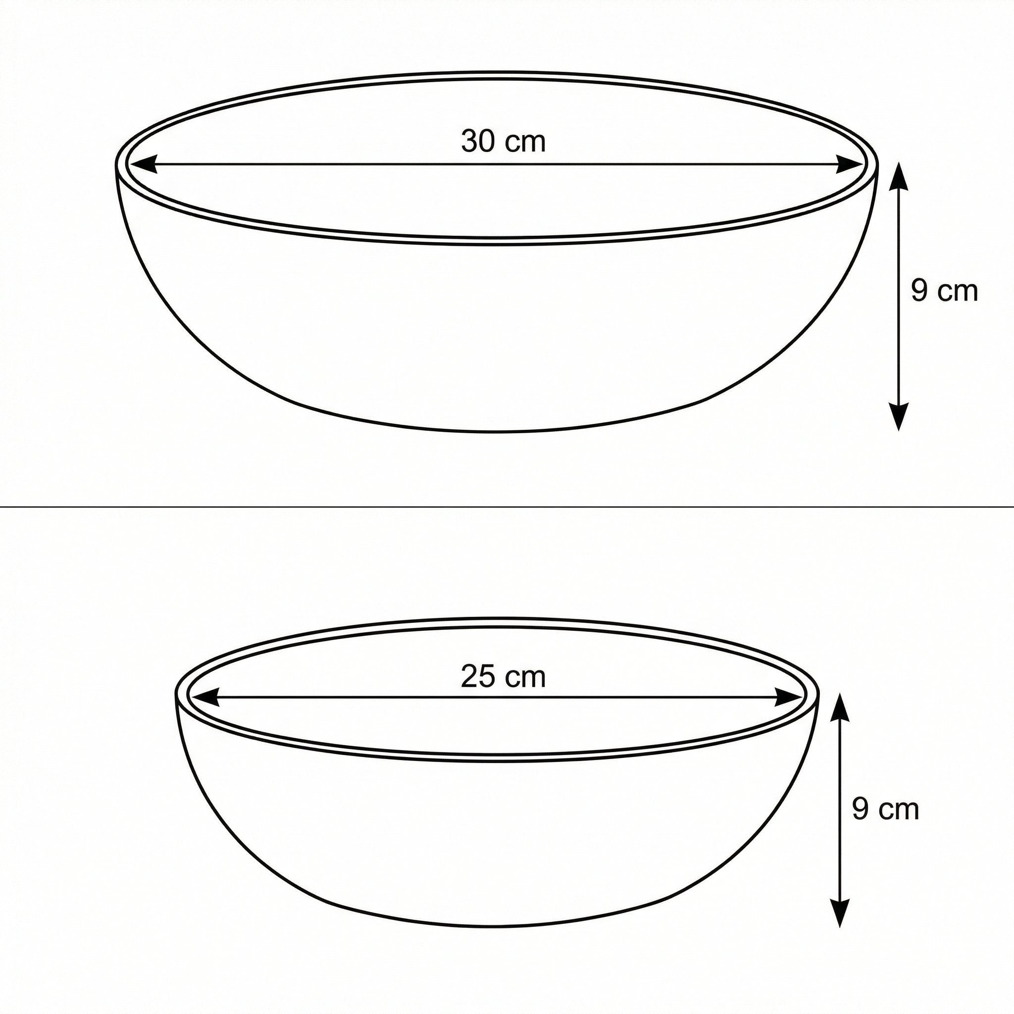 Pflanzschale „Bowl“ Serie Stone – Blumentopf Schale aus recyceltem Kunststoff Anthrazit oder Sand