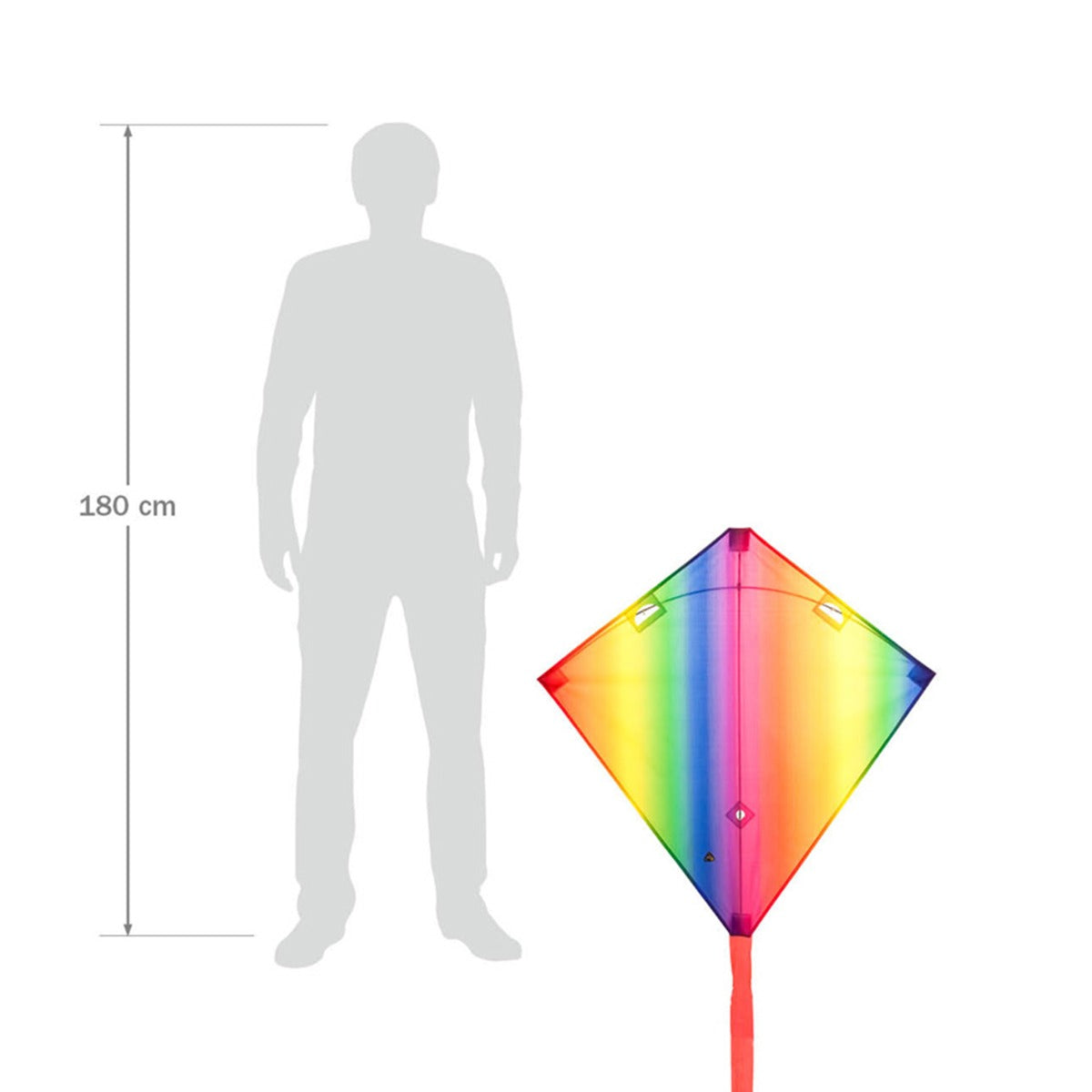 Kinderdrachen Zweileiner Lenkdrachen HQ Dancer Rainbow II Expansion Kite inkl. 15 m Drachenschwanz Flugdrache