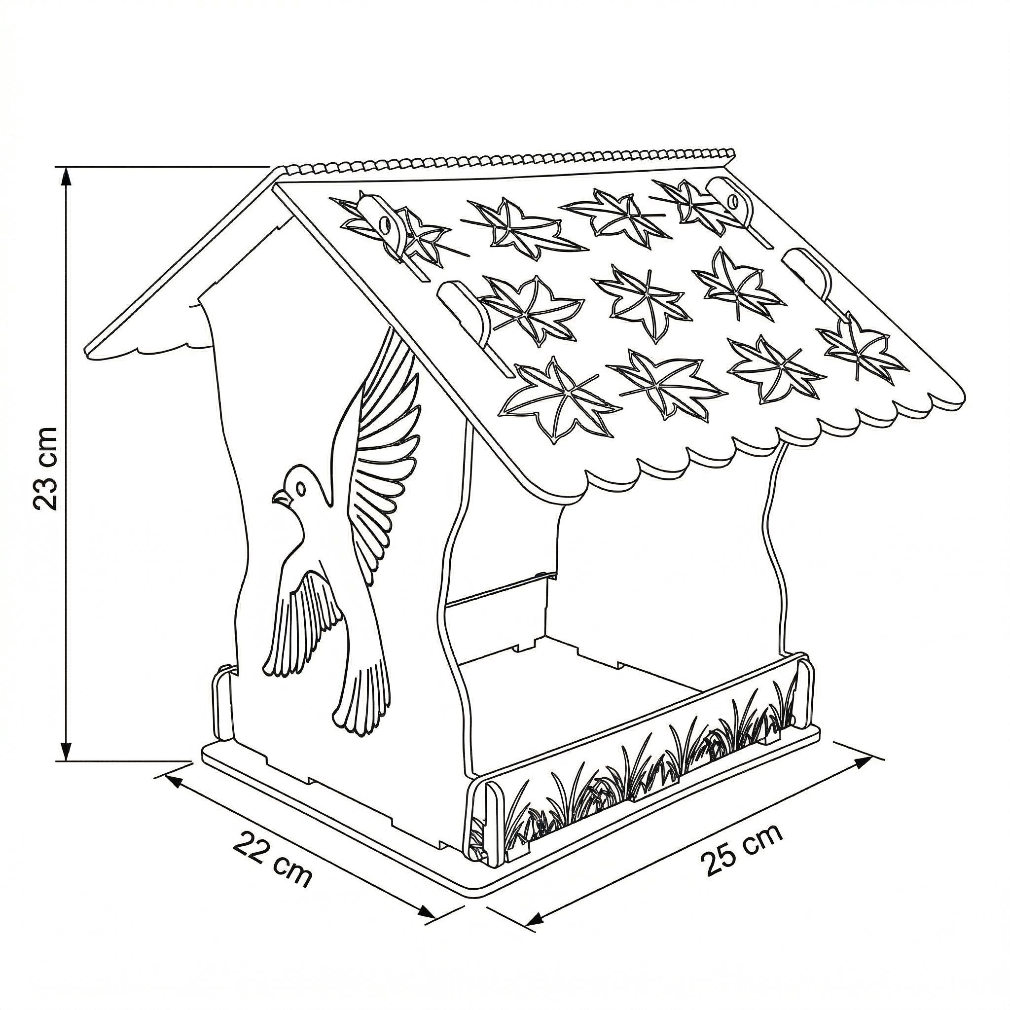 Vogelfutterhaus zum Bemalen Holz Vogelhaus Bausatz Kinder Futterhäuschen zum Hängen