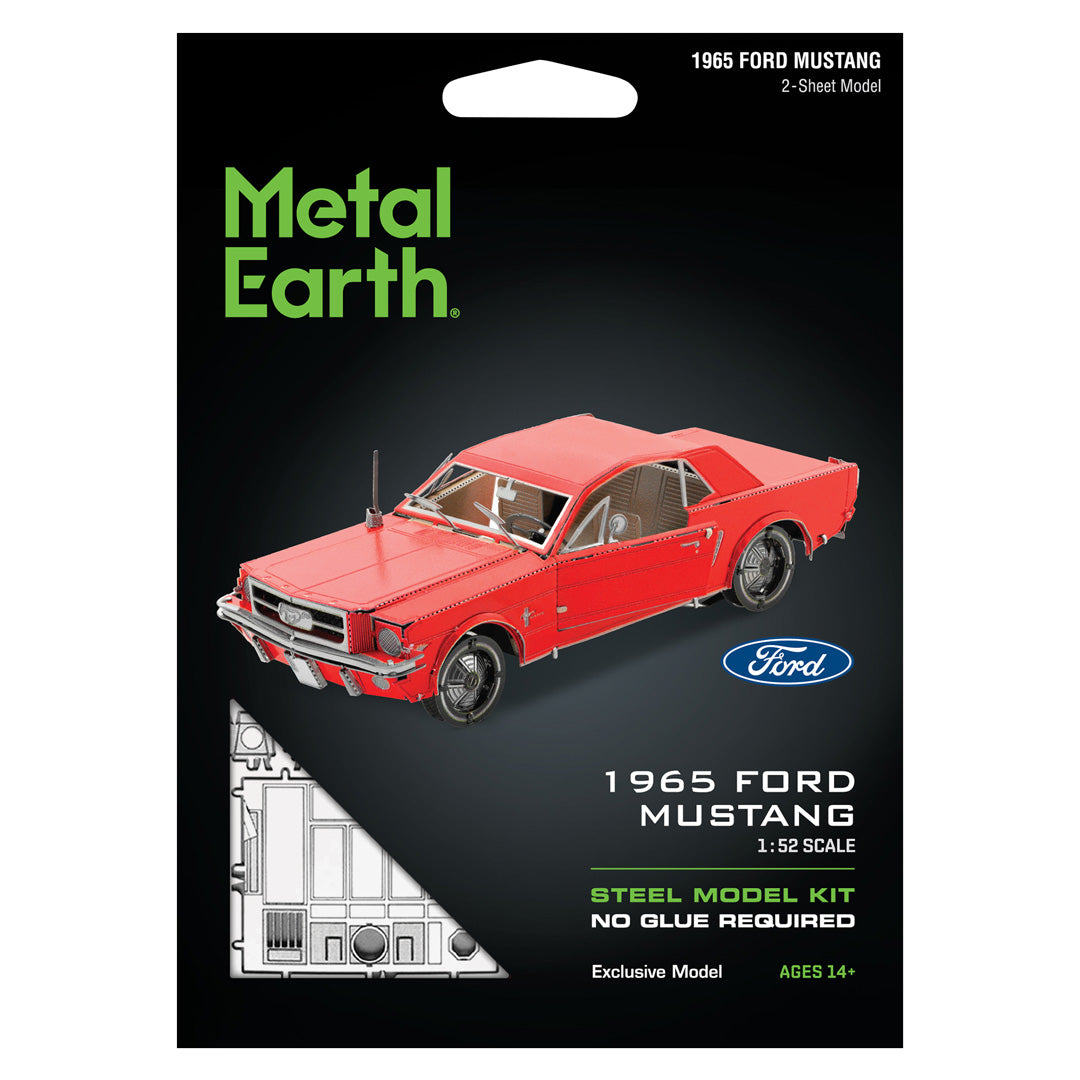 Metal Earth 1965 Ford Mustang (Red) MMS056C Modellbausatz Puzzle DIY Bausatz präzise gelasert stabil langlebig
