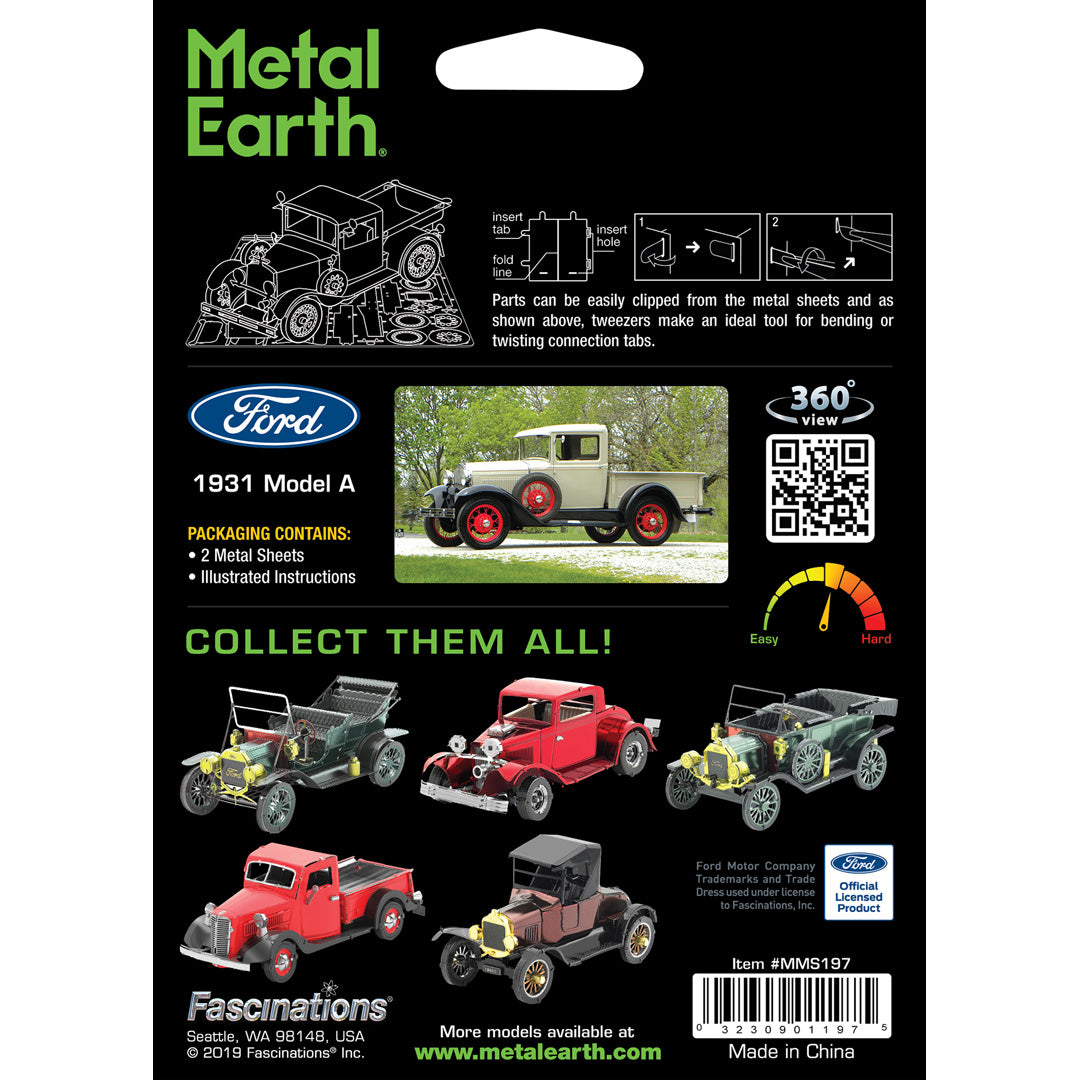 Metal Earth Ford - 1931 Ford Model A MMS197 Modellbausatz Puzzle DIY Bausatz präzise gelasert stabil langlebig