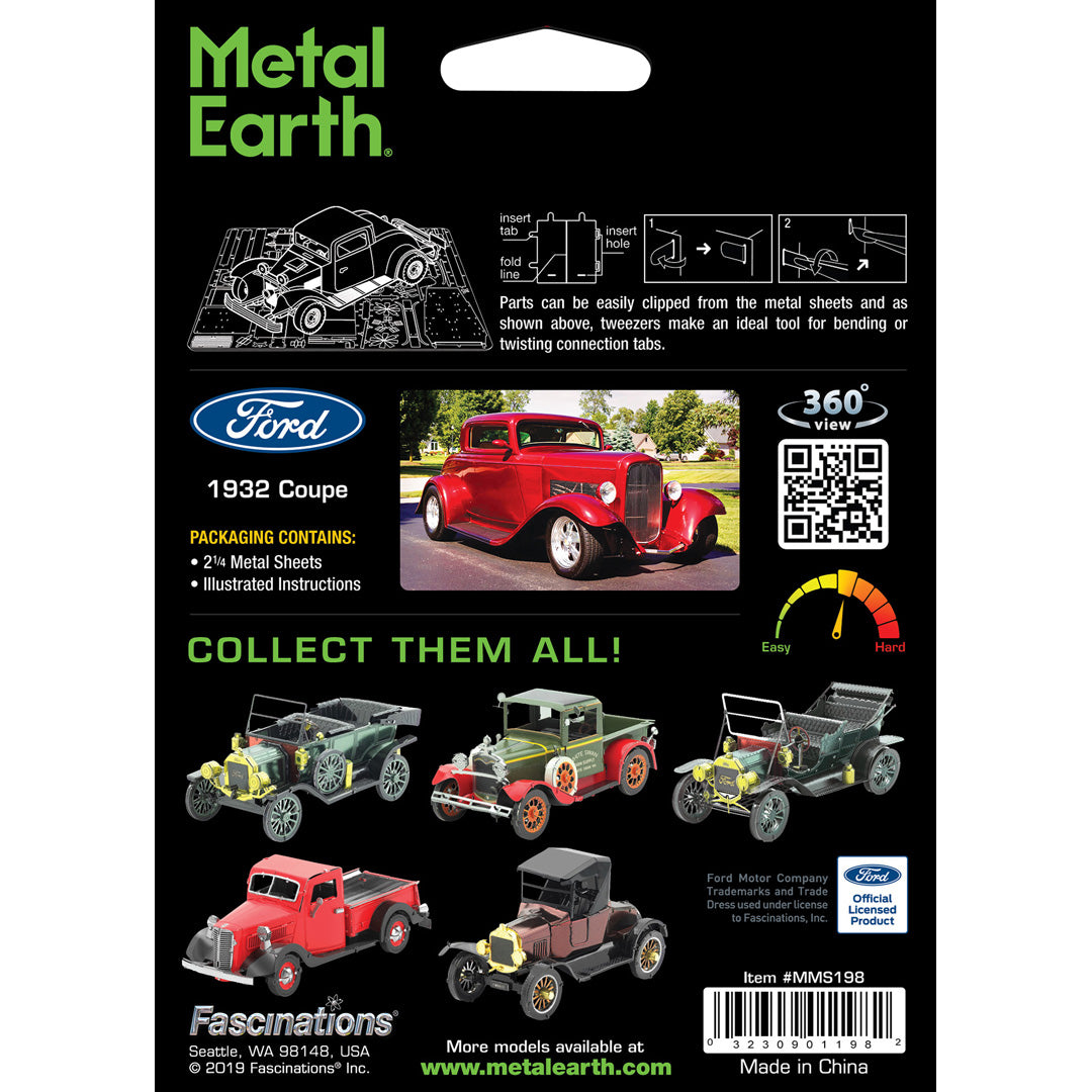 Metal Earth Ford - 1932 Coupe MMS198 Modellbausatz Puzzle DIY Bausatz präzise gelasert stabil langlebig