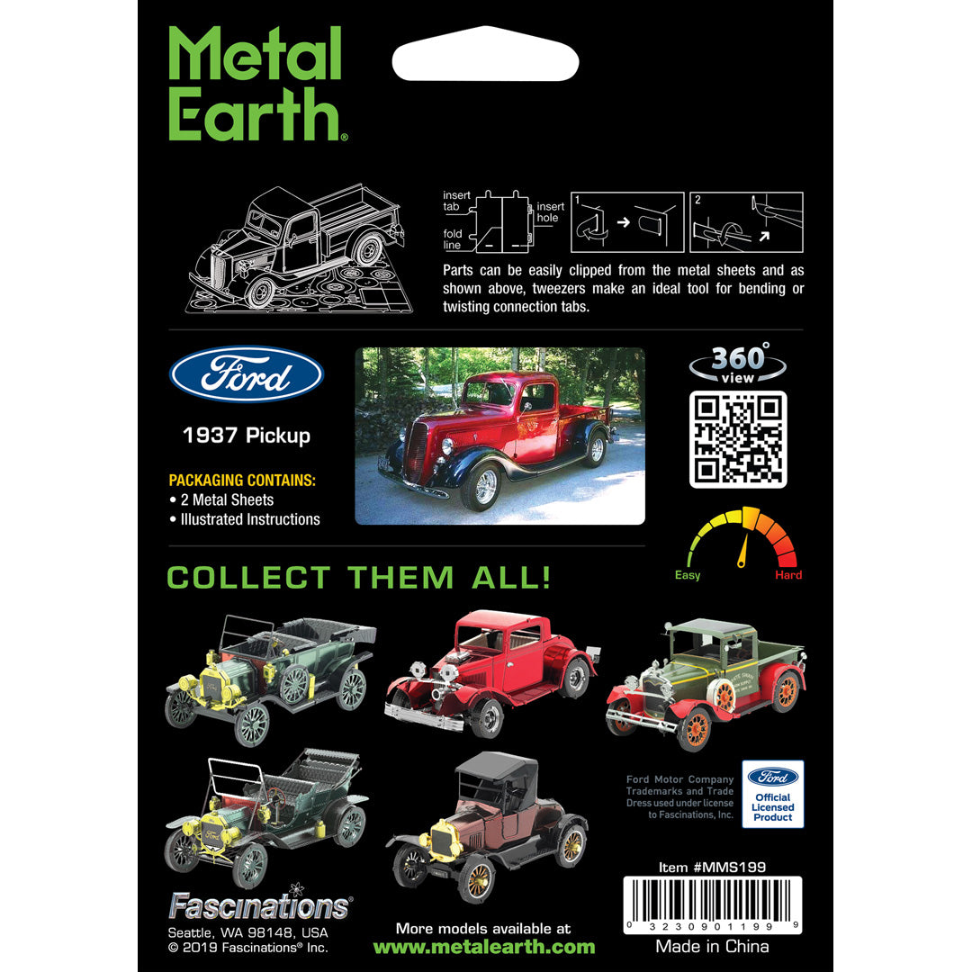 Metal Earth Ford - 1937 Ford Pickup Truck MMS199 Modellbausatz Puzzle DIY Bausatz präzise gelasert stabil langlebig