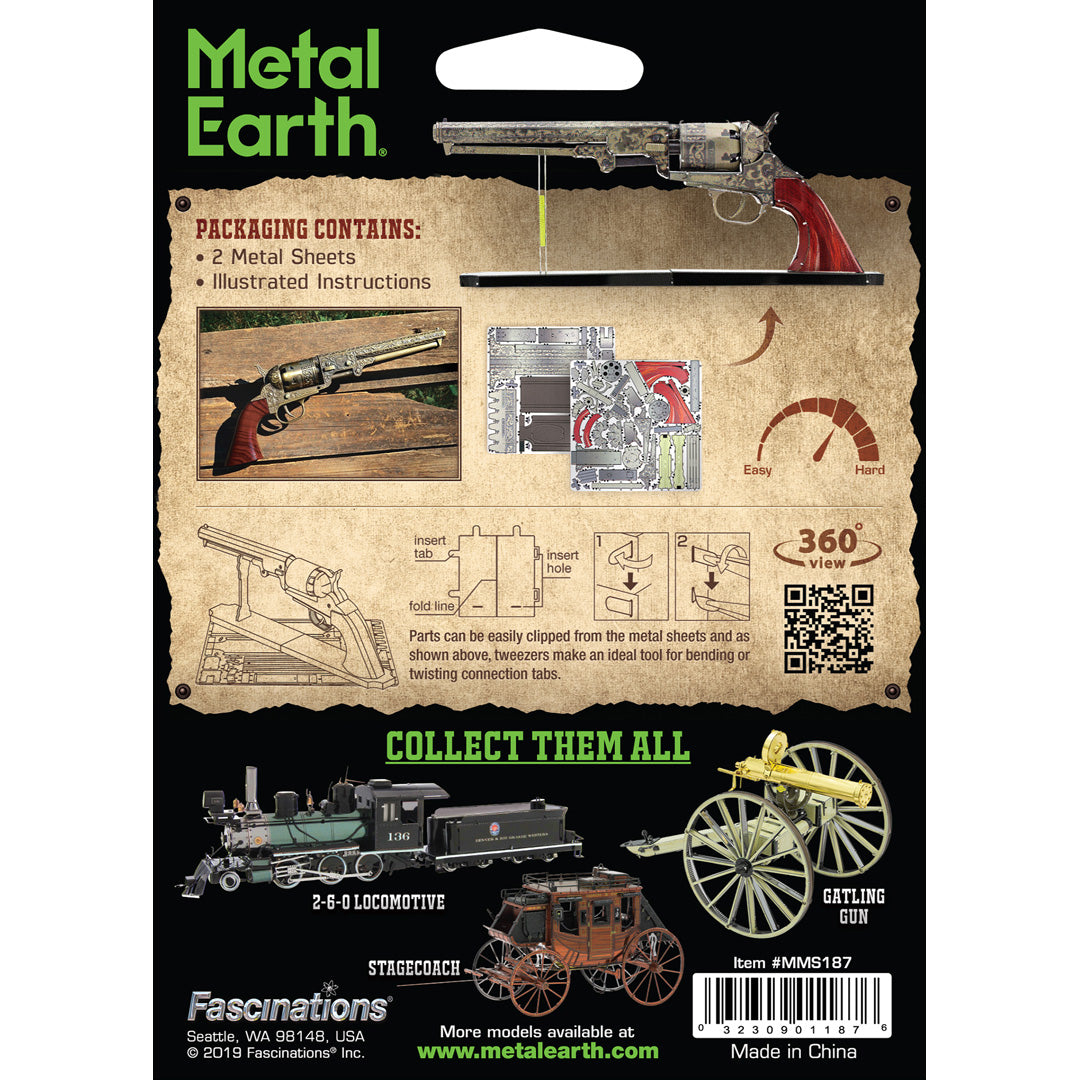 Metal Earth Wild West Revolver MMS187 Modellbausatz Puzzle DIY Bausatz präzise gelasert stabil langlebig