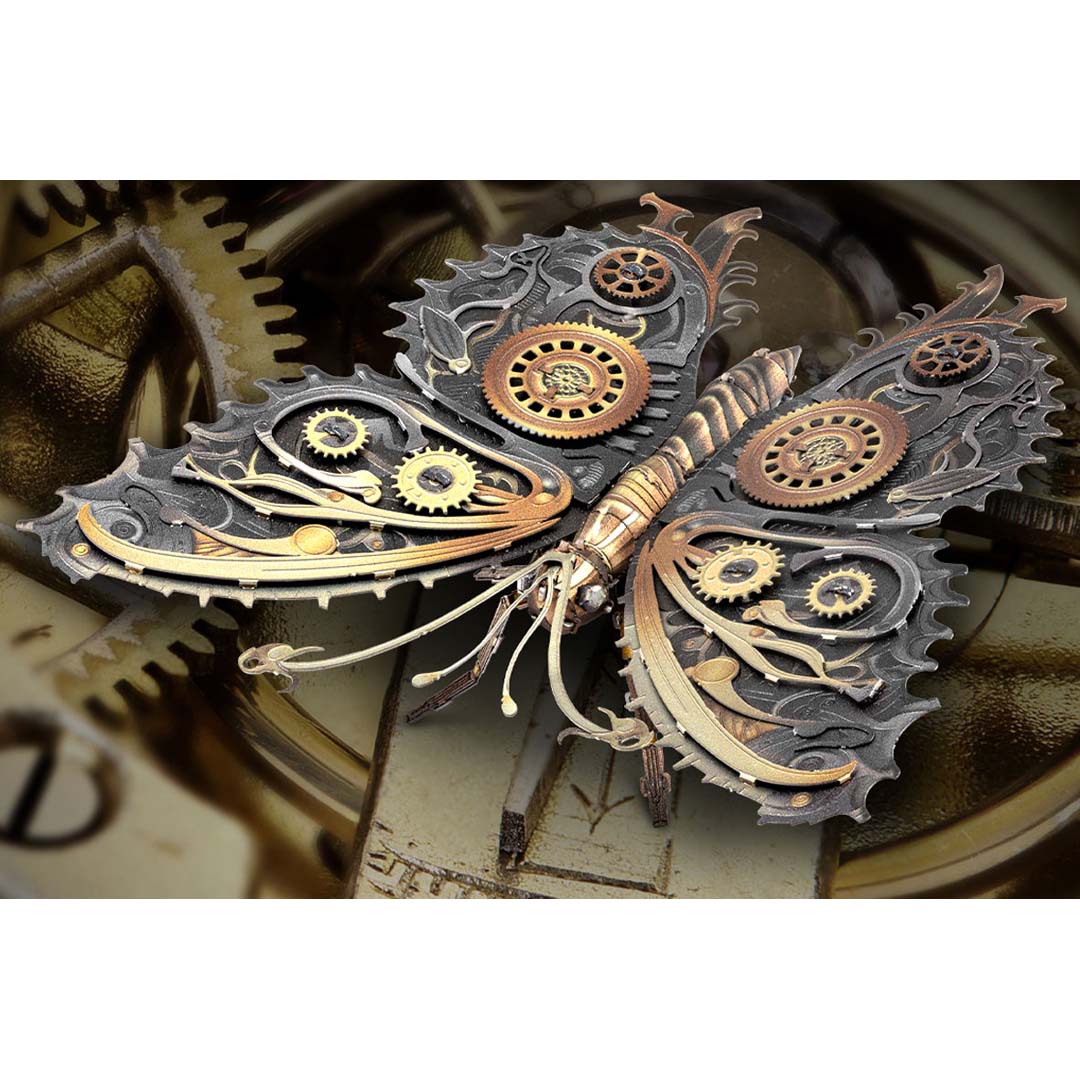 Metal Earth Steampunk Schmetterling (farbiges Modell) ME1021 Modellbausatz Puzzle DIY Bausatz präzise gelasert stabil langlebig