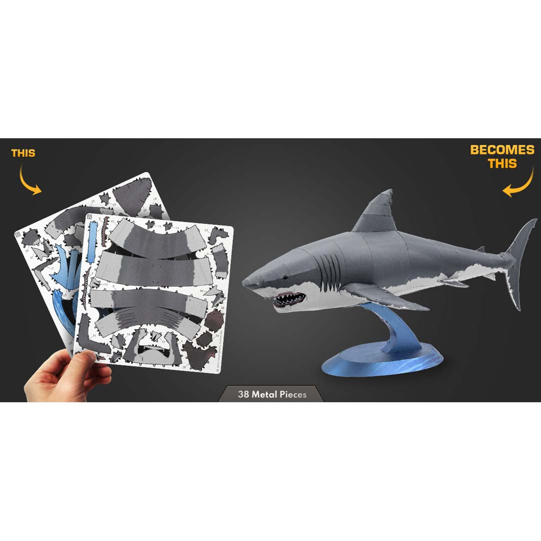 Metal Earth Great White Shark ME1008 Modellbausatz Puzzle DIY Bausatz präzise gelasert stabil langlebig