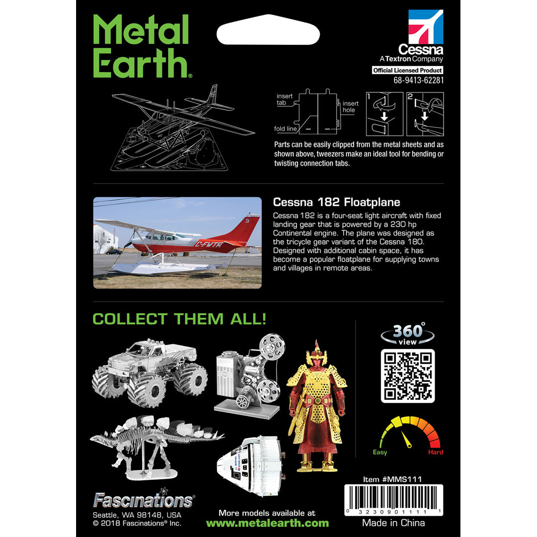 Metal Earth Cessna 182 Floatplane MMS111 Modellbausatz Puzzle DIY Bausatz präzise gelasert stabil langlebig