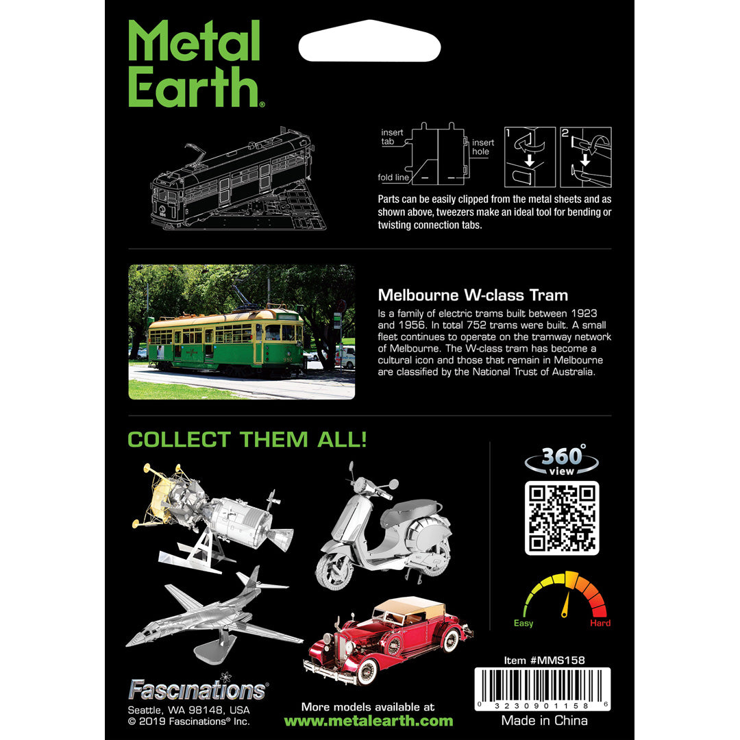 Metal Earth Melbourne W-Class Tram MMS158 Modellbausatz Puzzle DIY Bausatz präzise gelasert stabil langlebig