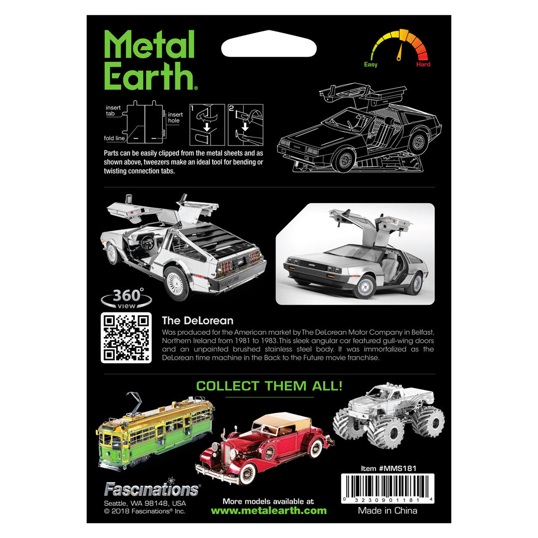 Metal Earth Delorean MMS181 Modellbausatz Puzzle DIY Bausatz präzise gelasert stabil langlebig
