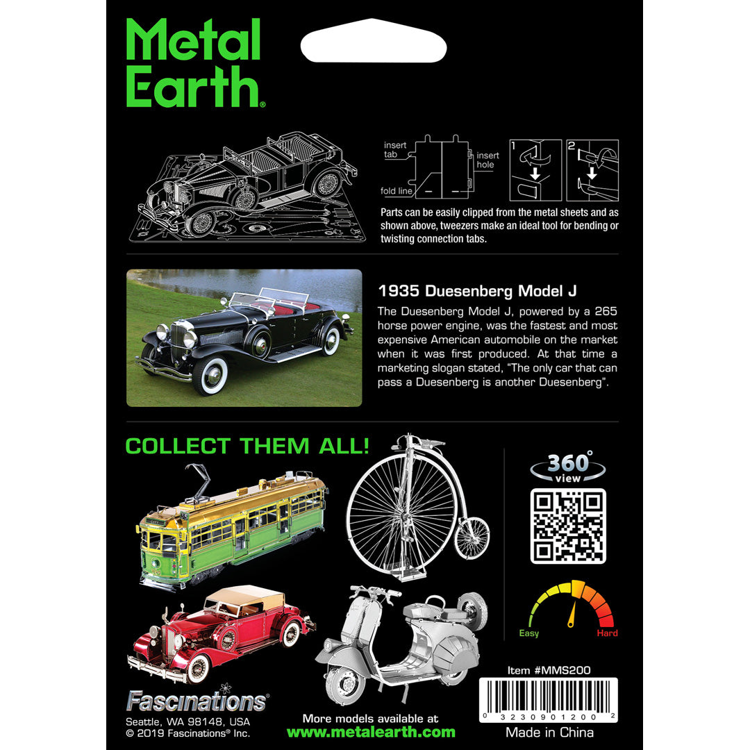 Metal Earth II Duesenberg II SJ 1935 MMS200 Modellbausatz Puzzle DIY Bausatz präzise gelasert stabil langlebig