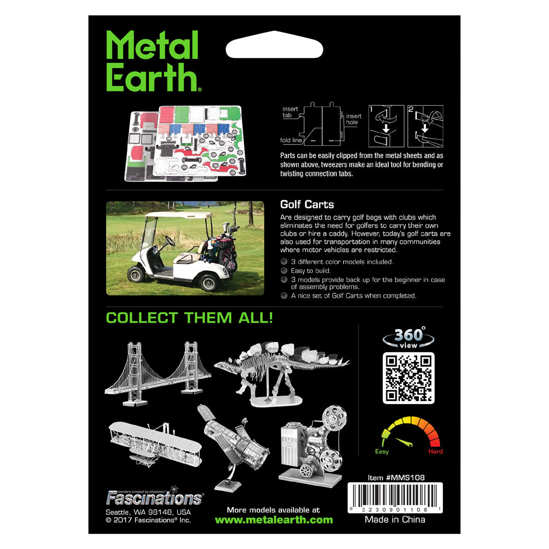 Metal Earth Golf Cart Set MMS108 Modellbausatz Puzzle DIY Bausatz präzise gelasert stabil langlebig