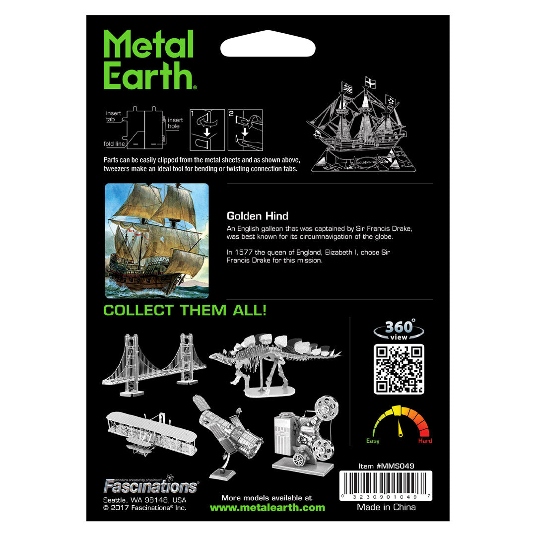 Metal Earth Golden Hind MMS049 Modellbausatz Puzzle DIY Bausatz präzise gelasert stabil langlebig