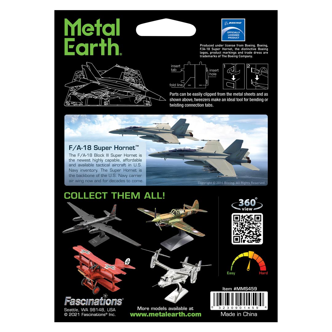 Metal Earth F/A-18 Super Hornet™ MMS459 Modellbausatz Puzzle DIY Bausatz präzise gelasert stabil langlebig