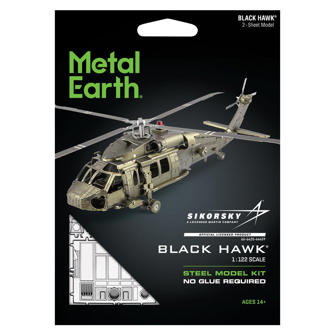 Metal Earth UH Sikorsky UH-60 Black Hawk MMS461 Modellbausatz Puzzle DIY Bausatz präzise gelasert stabil langlebig