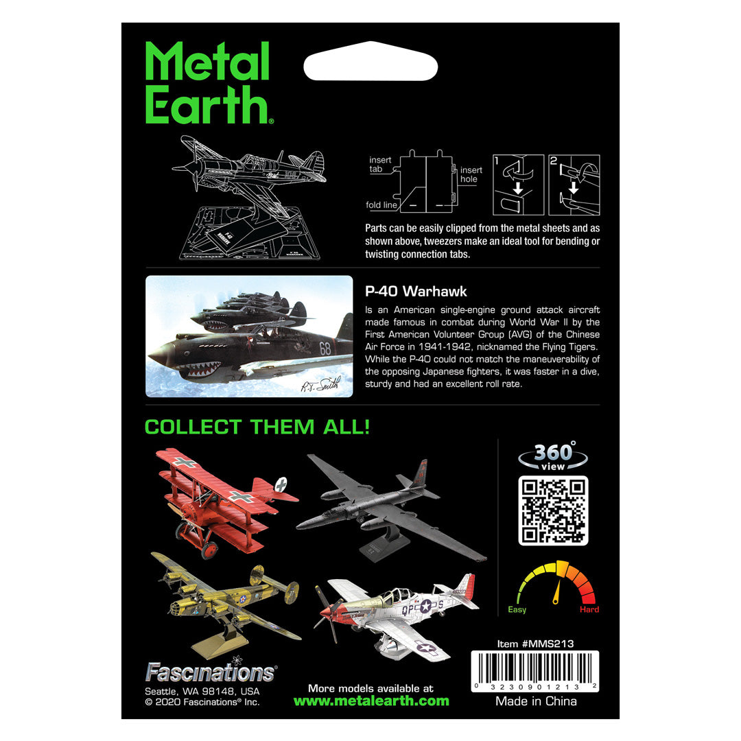 Metal Earth P-40 Warhawk MMS213 Modellbausatz Puzzle DIY Bausatz präzise gelasert stabil langlebig