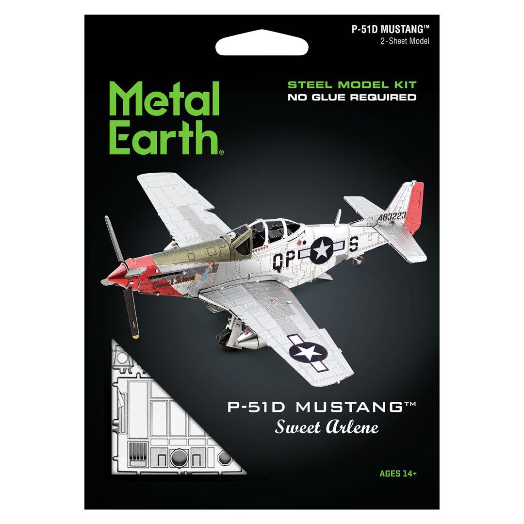 Metal Earth P-51D Mustang Sweet Arlene MMS180 Modellbausatz Puzzle DIY Bausatz präzise gelasert stabil langlebig
