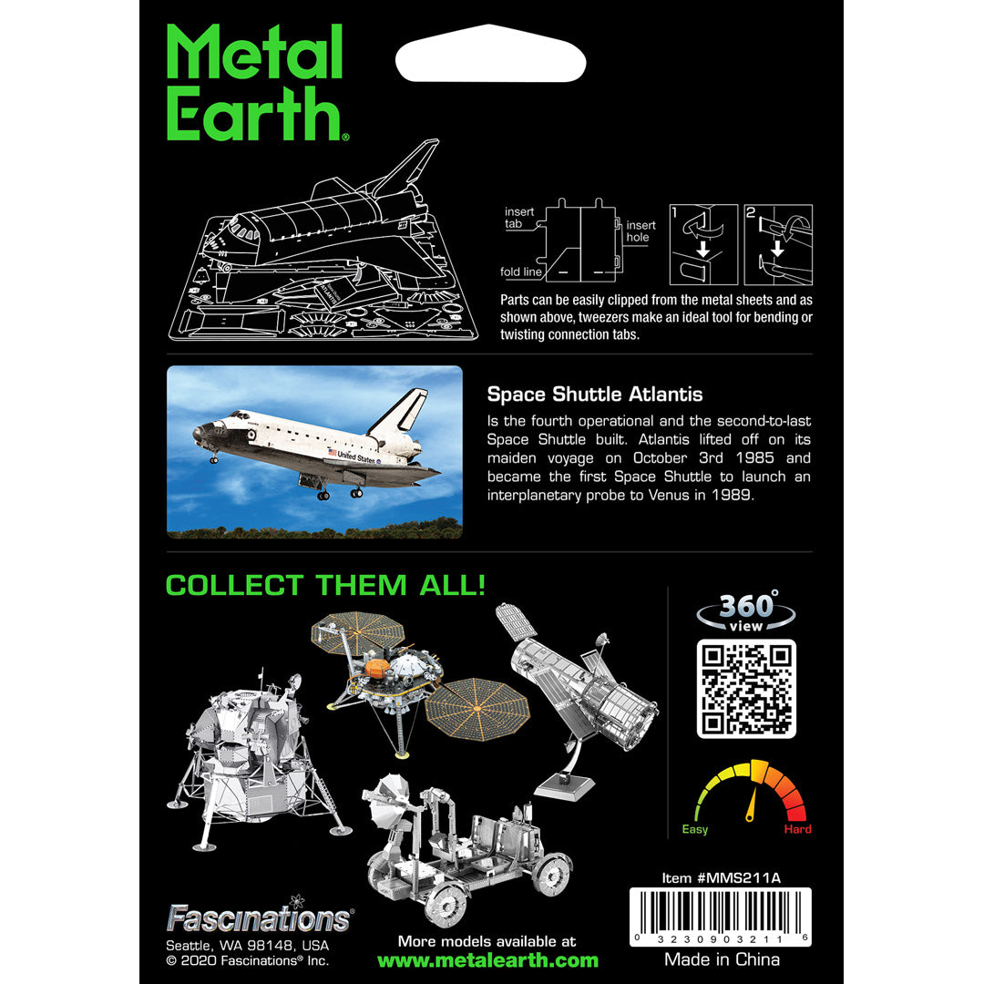 Metal Earth Space Shuttle Atlantis (colored) MMS211A Modellbausatz Puzzle DIY Bausatz präzise gelasert stabil langlebig