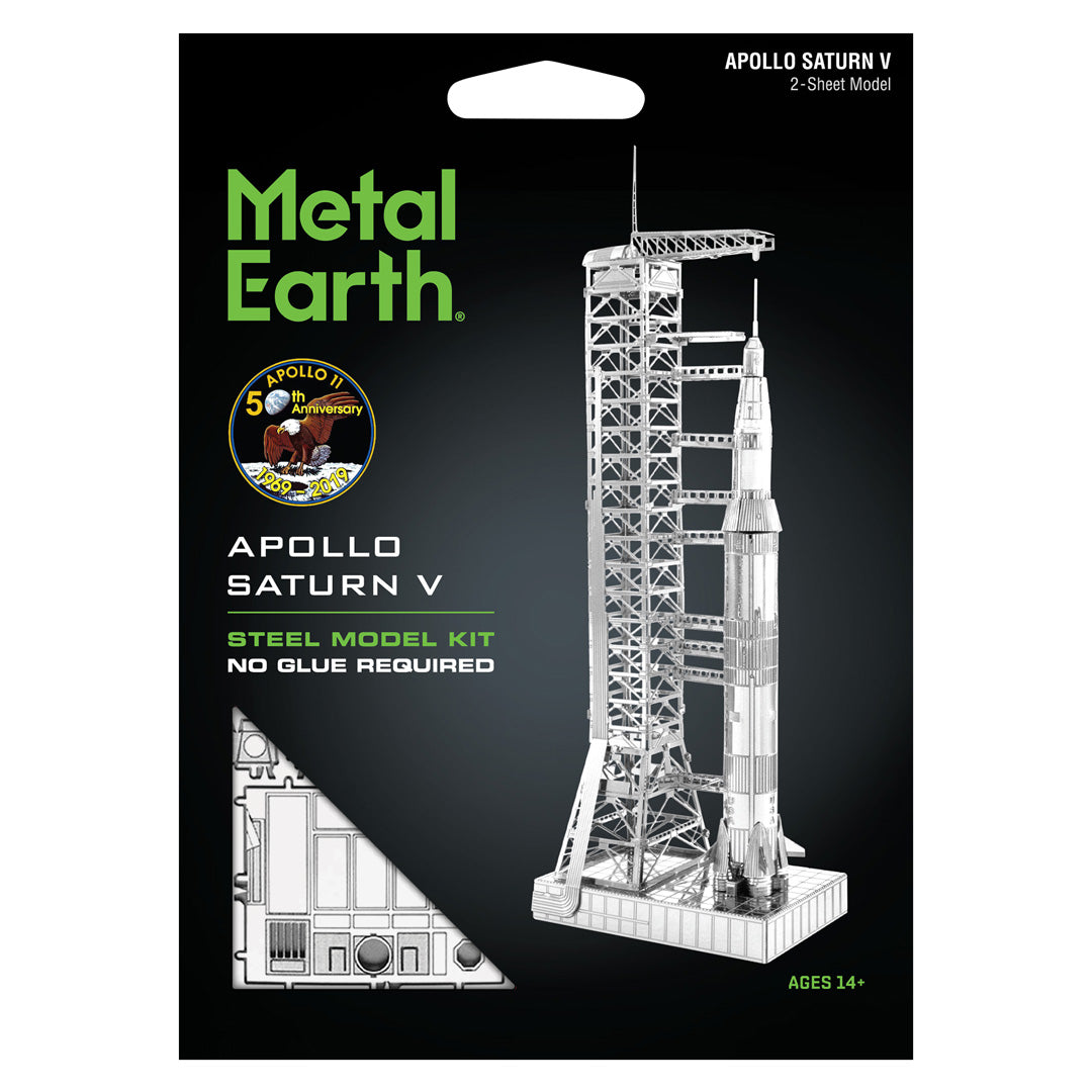 Metal Earth Apollo Saturn V mit Startrampe MMS167 Modellbausatz Puzzle DIY Bausatz präzise gelasert stabil langlebig