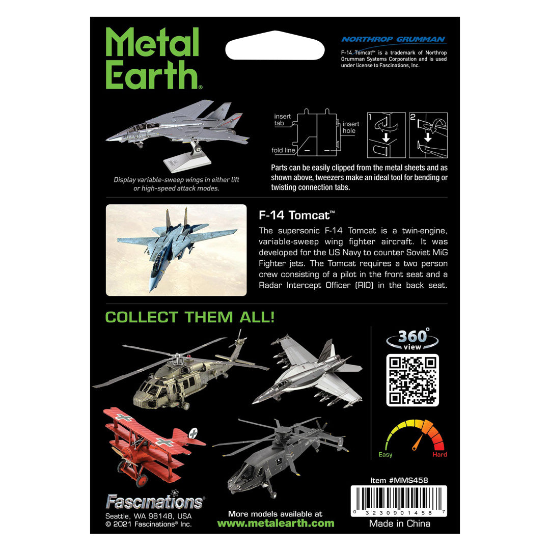 Metal Earth F-14 Tomcat MMS458 Modellbausatz Puzzle DIY Bausatz präzise gelasert stabil langlebig