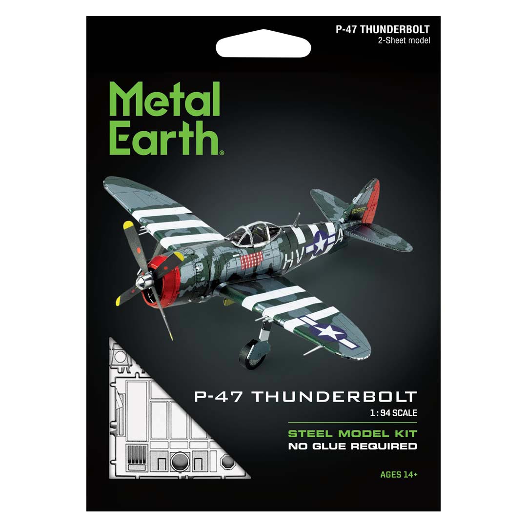 Metal Earth P47-Thunderbolt ME1002 Modellbausatz Puzzle DIY Bausatz präzise gelasert stabil langlebig