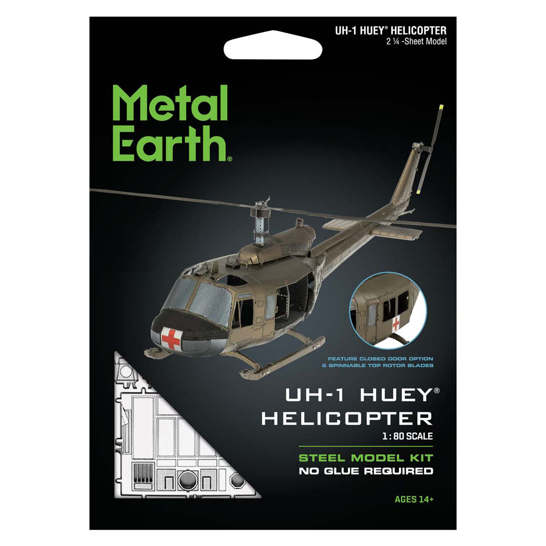 Metal Earth UH1-Huey Helicopter ME1003 Modellbausatz Puzzle DIY Bausatz präzise gelasert stabil langlebig