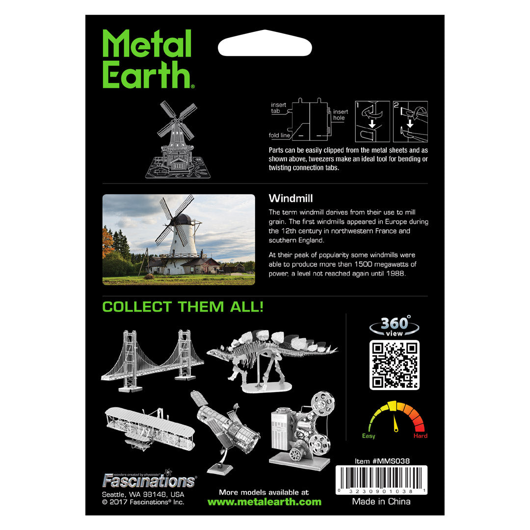 Metal Earth Windmill MMS038 Modellbausatz Puzzle DIY Bausatz präzise gelasert stabil langlebig