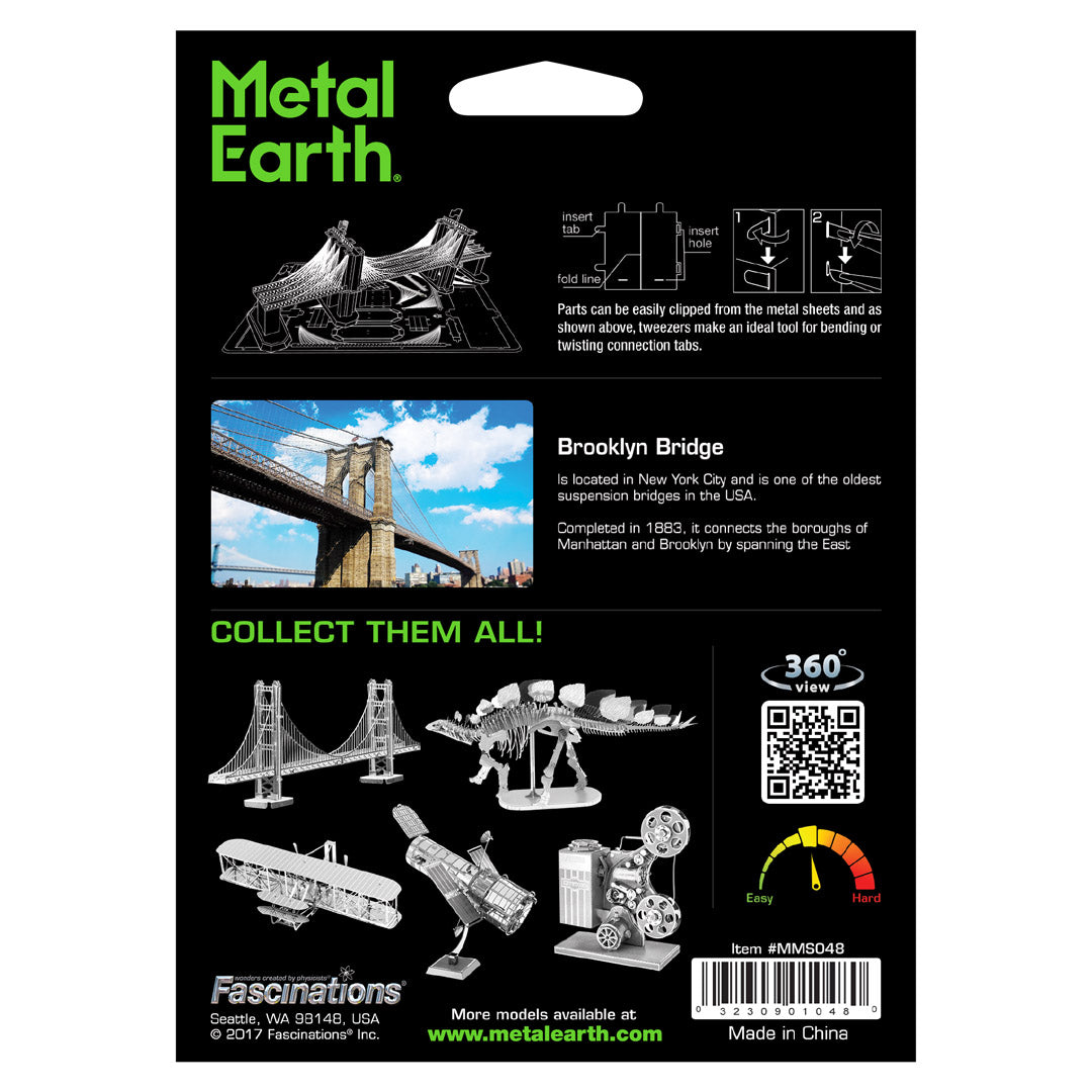 Metal Earth Brooklyn Bridge MMS048 Modellbausatz Puzzle DIY Bausatz präzise gelasert stabil langlebig