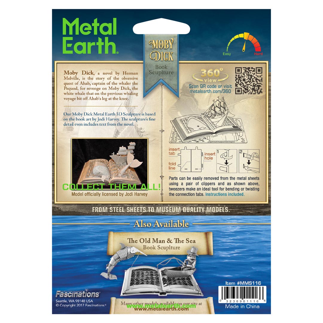 Metal Earth Moby Dick MMS116 Modellbausatz Puzzle DIY Bausatz präzise gelasert stabil langlebig
